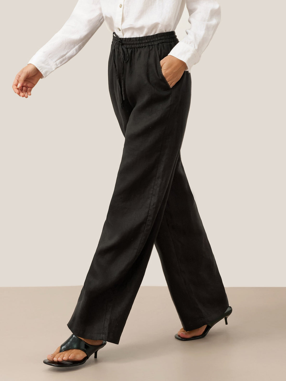 100% Linen Garment-Dyed Straight-Leg Pants