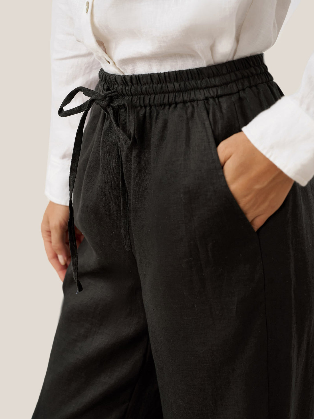 100% Linen Garment-Dyed Straight-Leg Pants