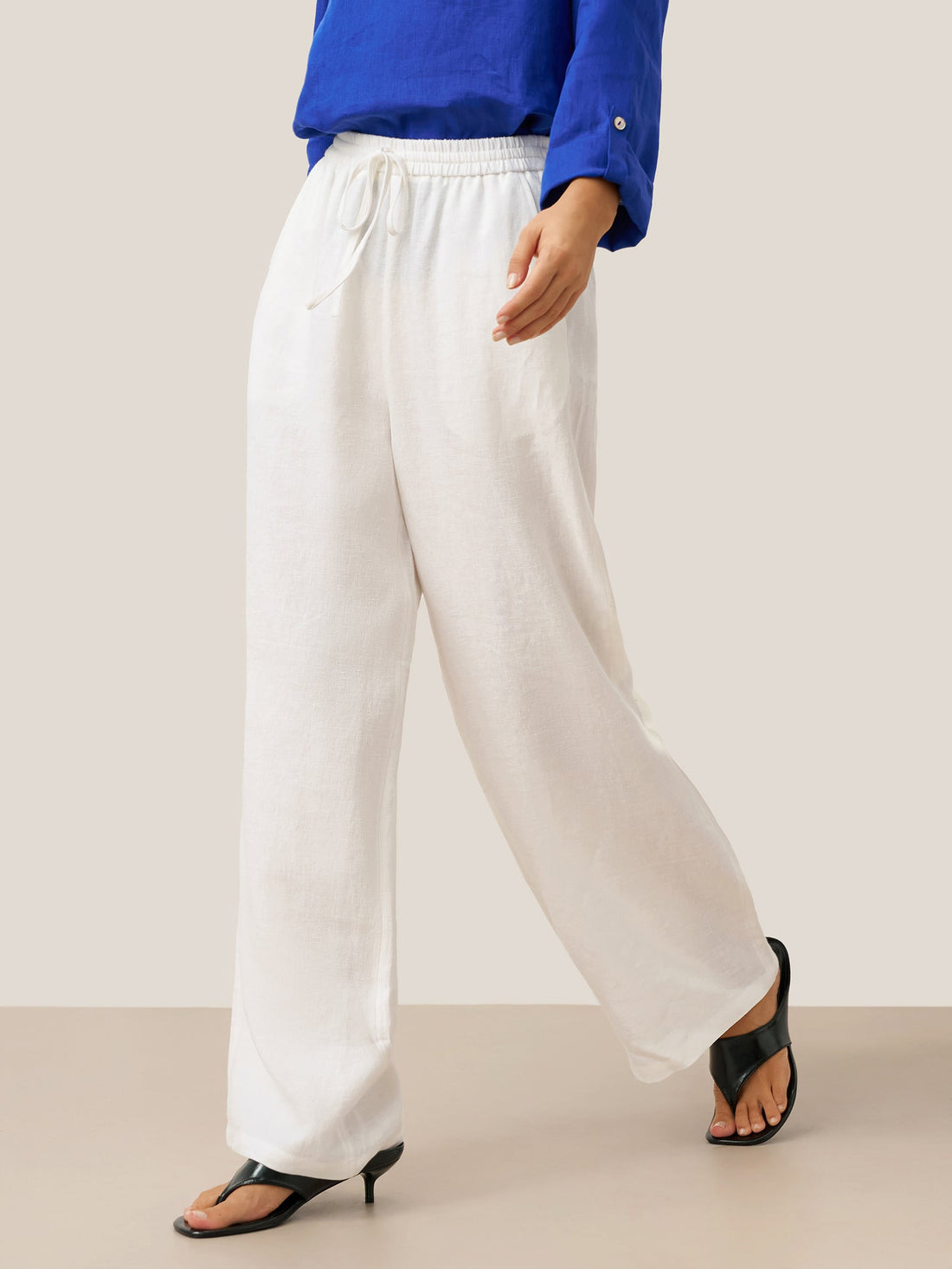 100% Linen Garment-Dyed Straight-Leg Pants