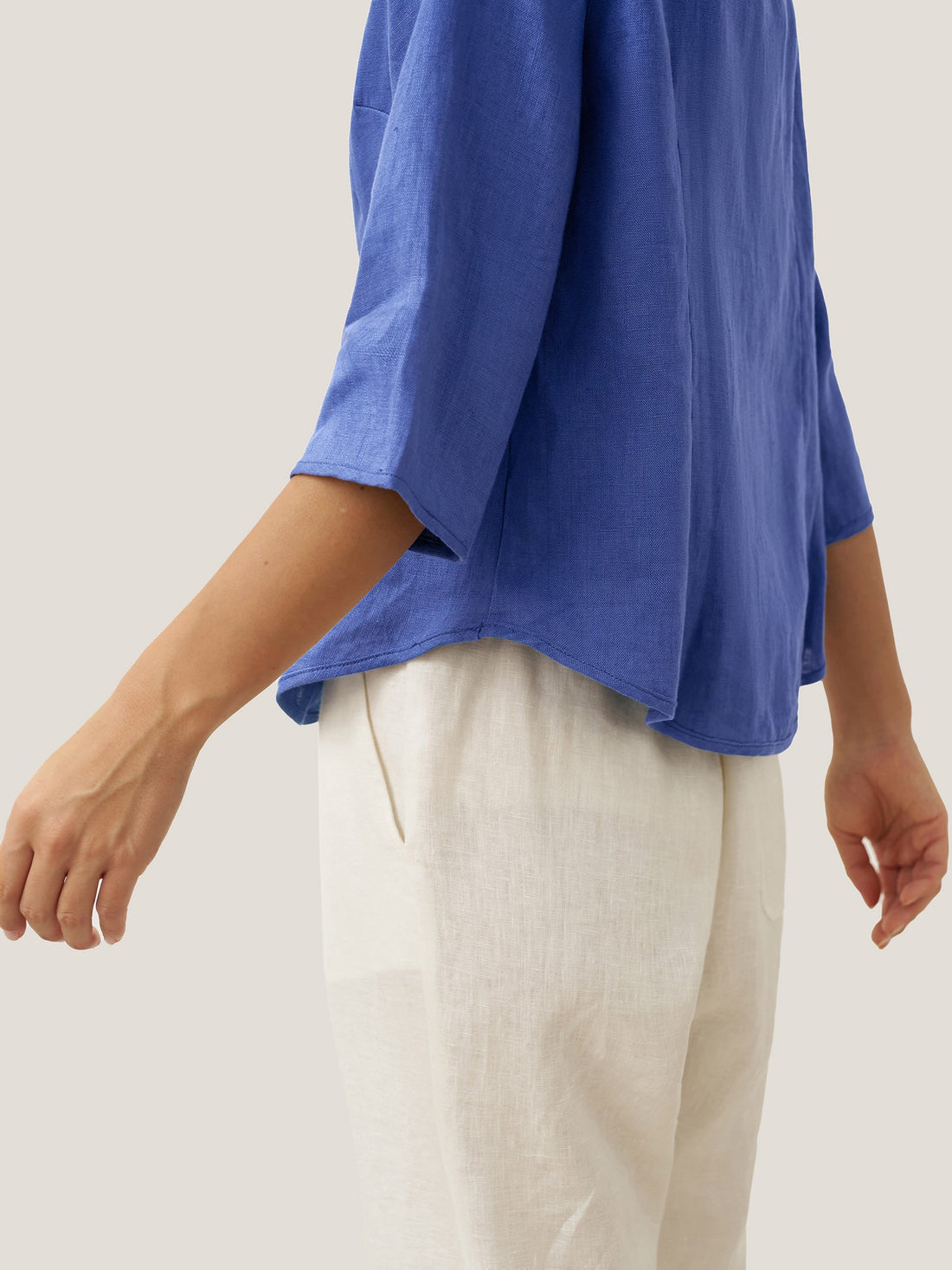 100% Linen Tailored Stand-Collar Jacket