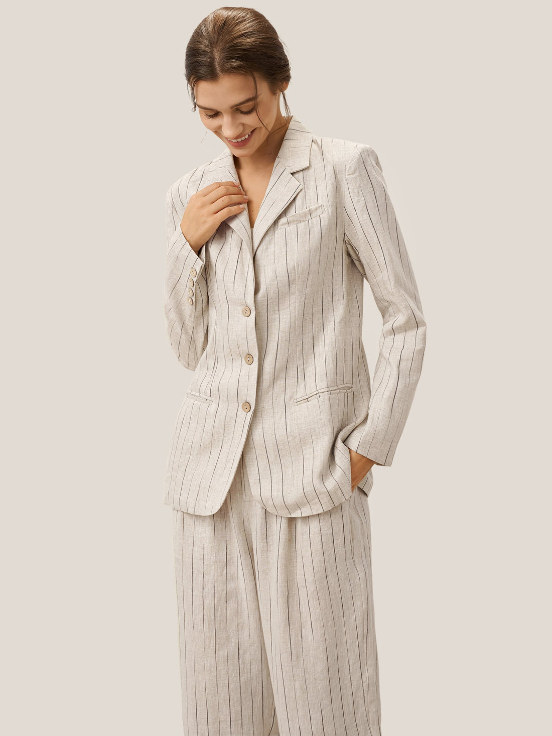 100% Linen Heavyweight Patch-Pocket Pant Set