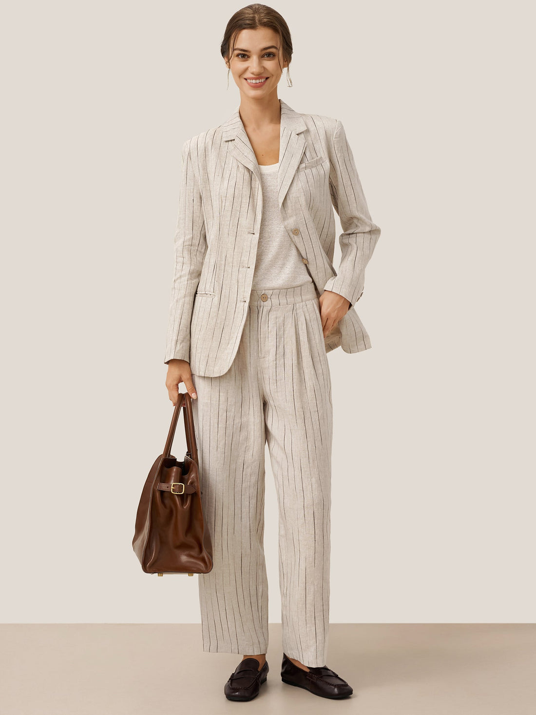 100% Linen Heavyweight Patch-Pocket Pant Set