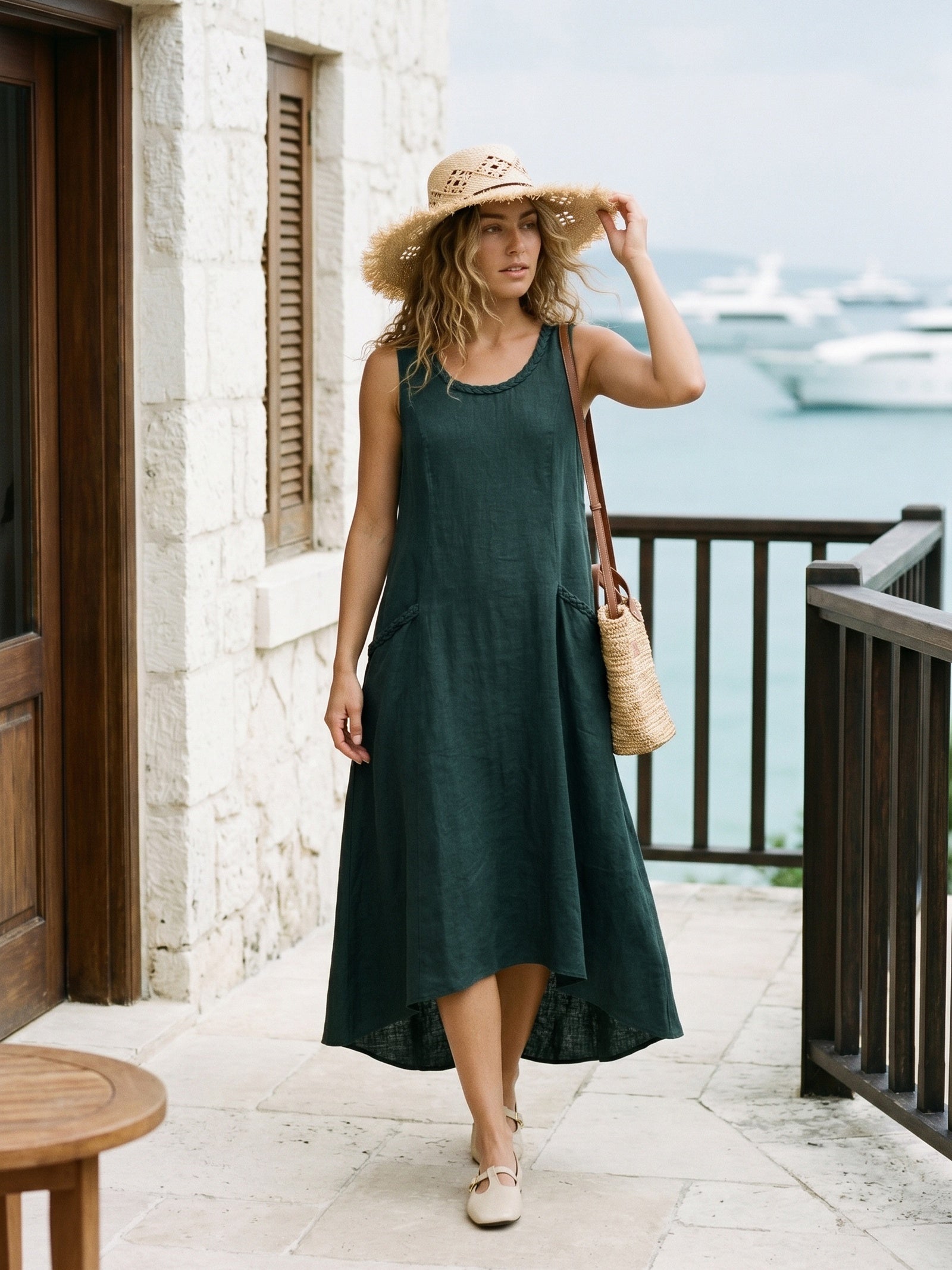 Linen Handkerchief Hem Midi Dress | Casuarina
