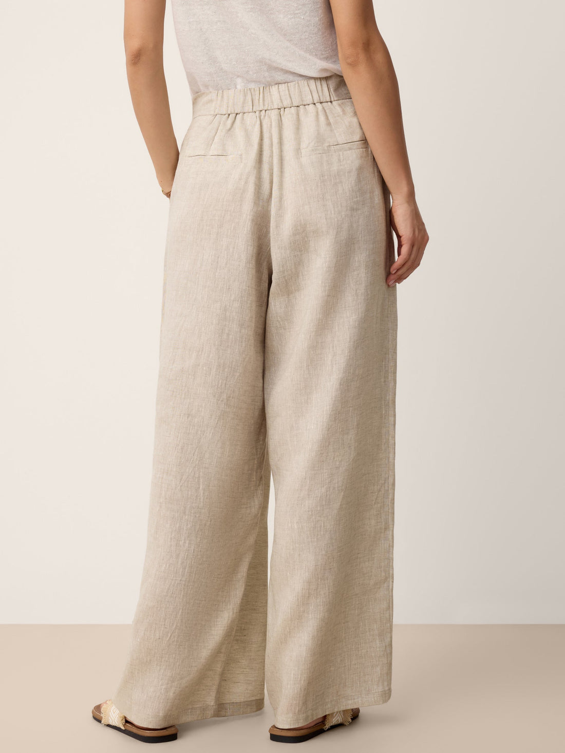 100% Linen High-Rise Straight-Leg Pants