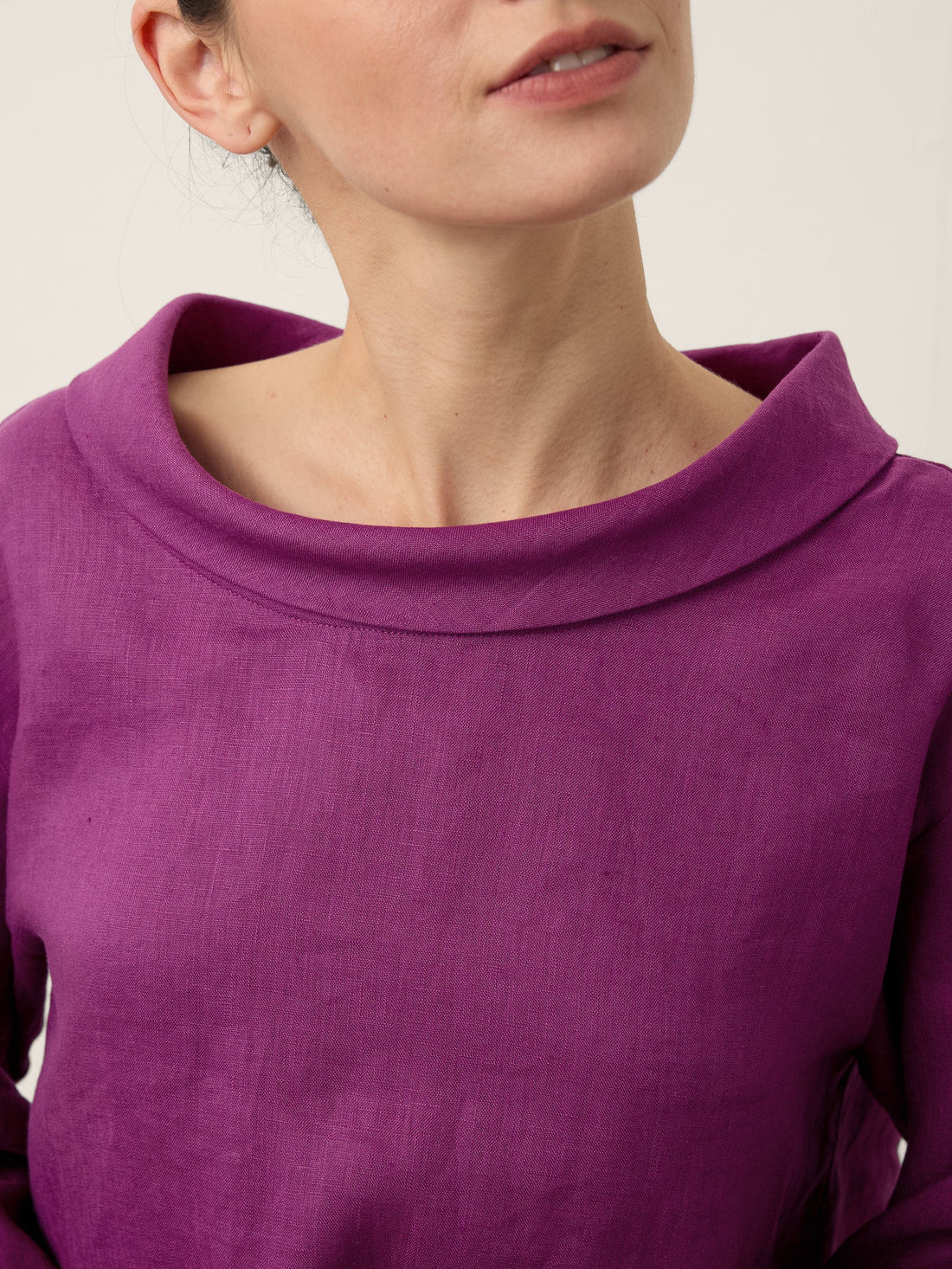 100% Linen Garment-Dyed Straight Blouse