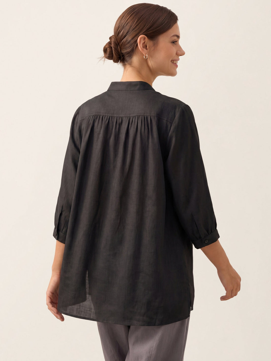 100% Linen Pleated A-Line Shirt
