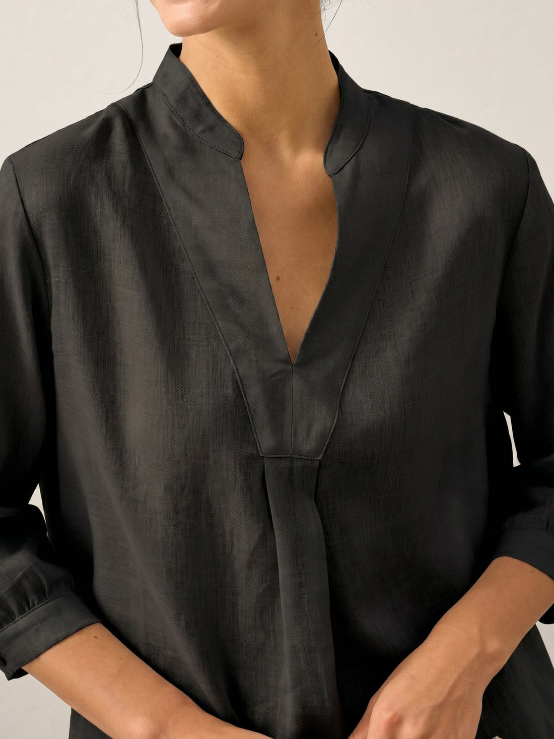 100% Linen Pleated A-Line Shirt