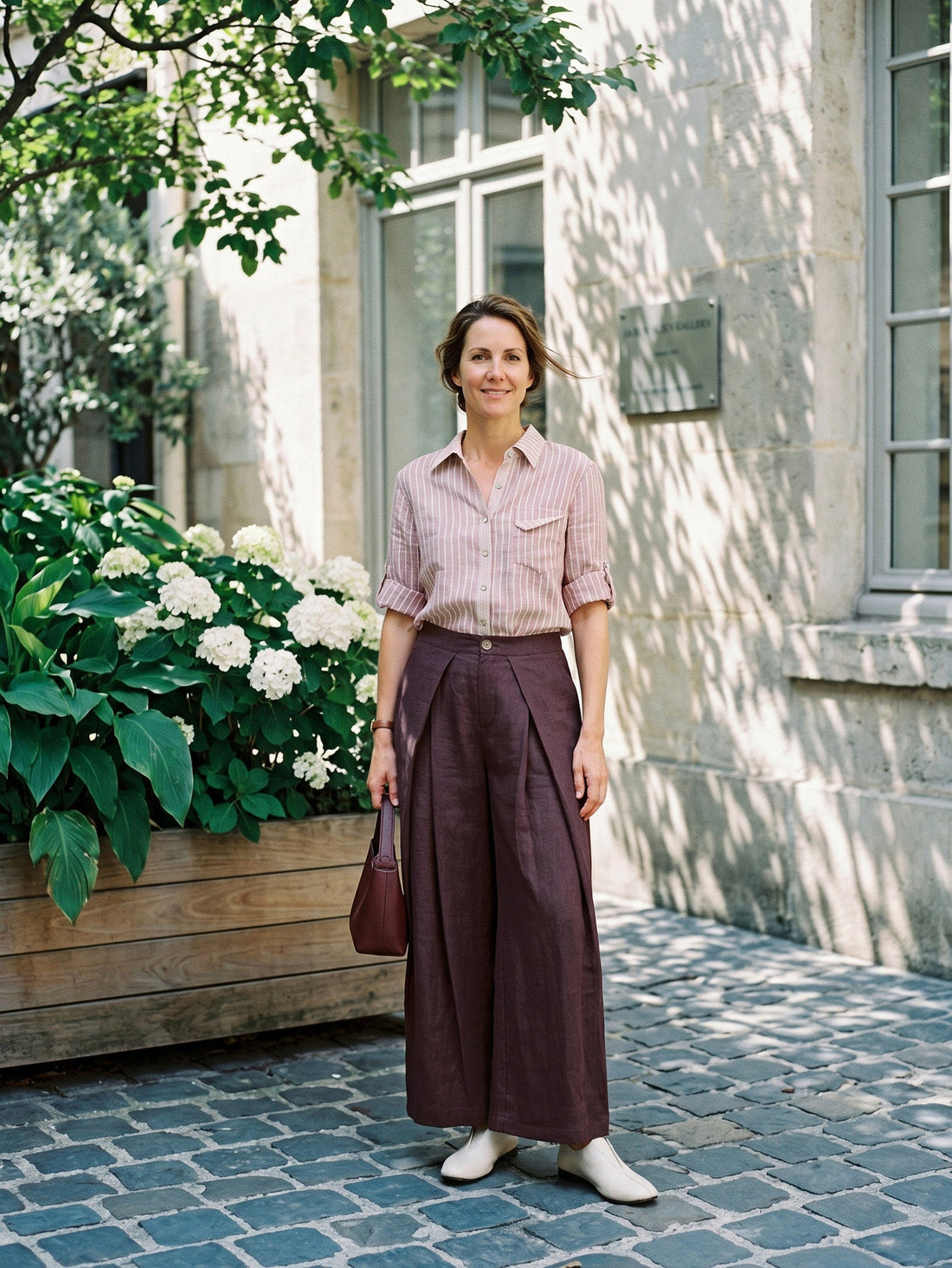 100% Linen Pleated Wide Leg Culottes