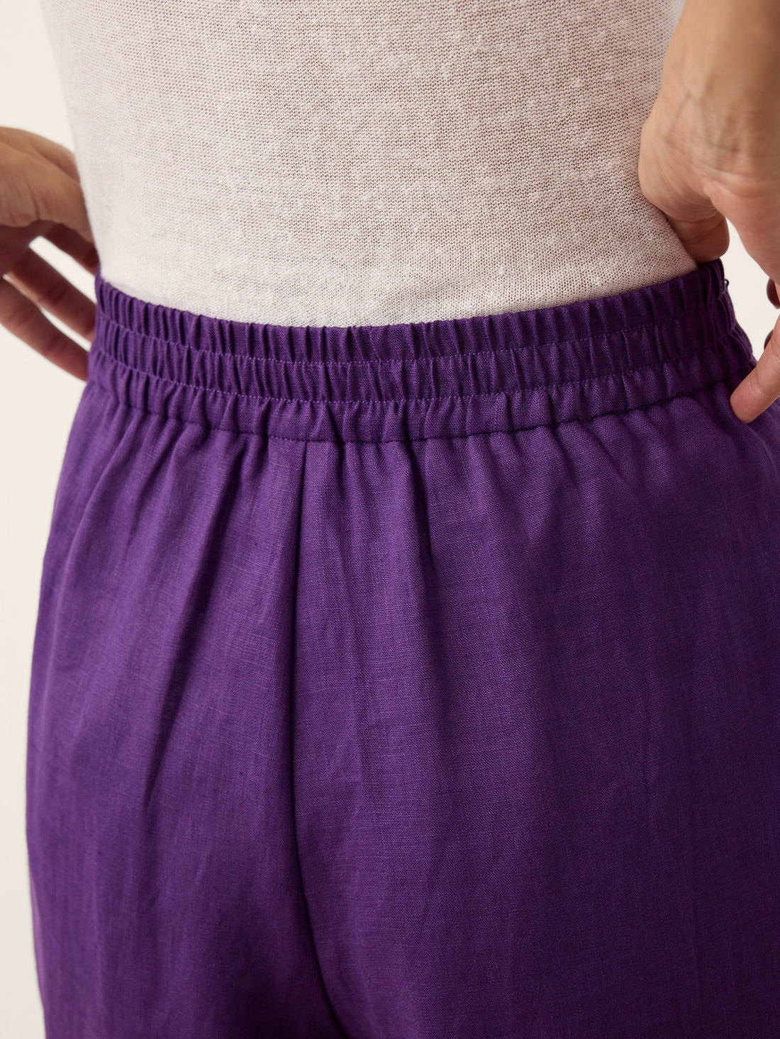 100% Linen Pleated High Rise Wide Leg Pants