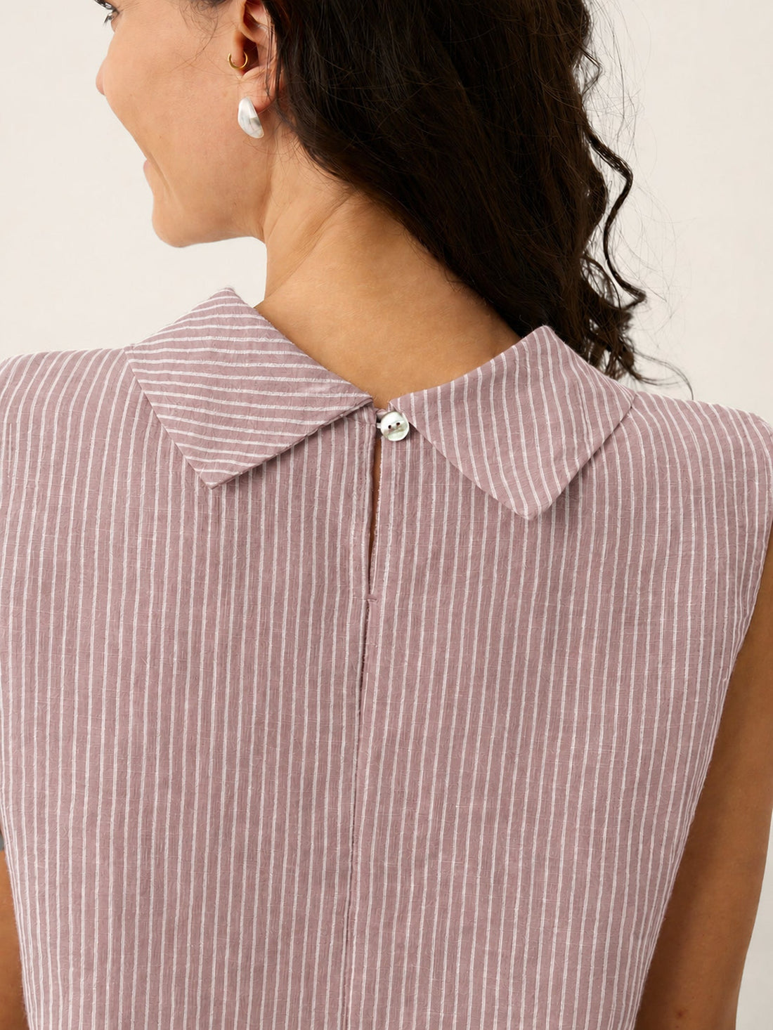 100% Linen Pleated Sleeveless Tank Top