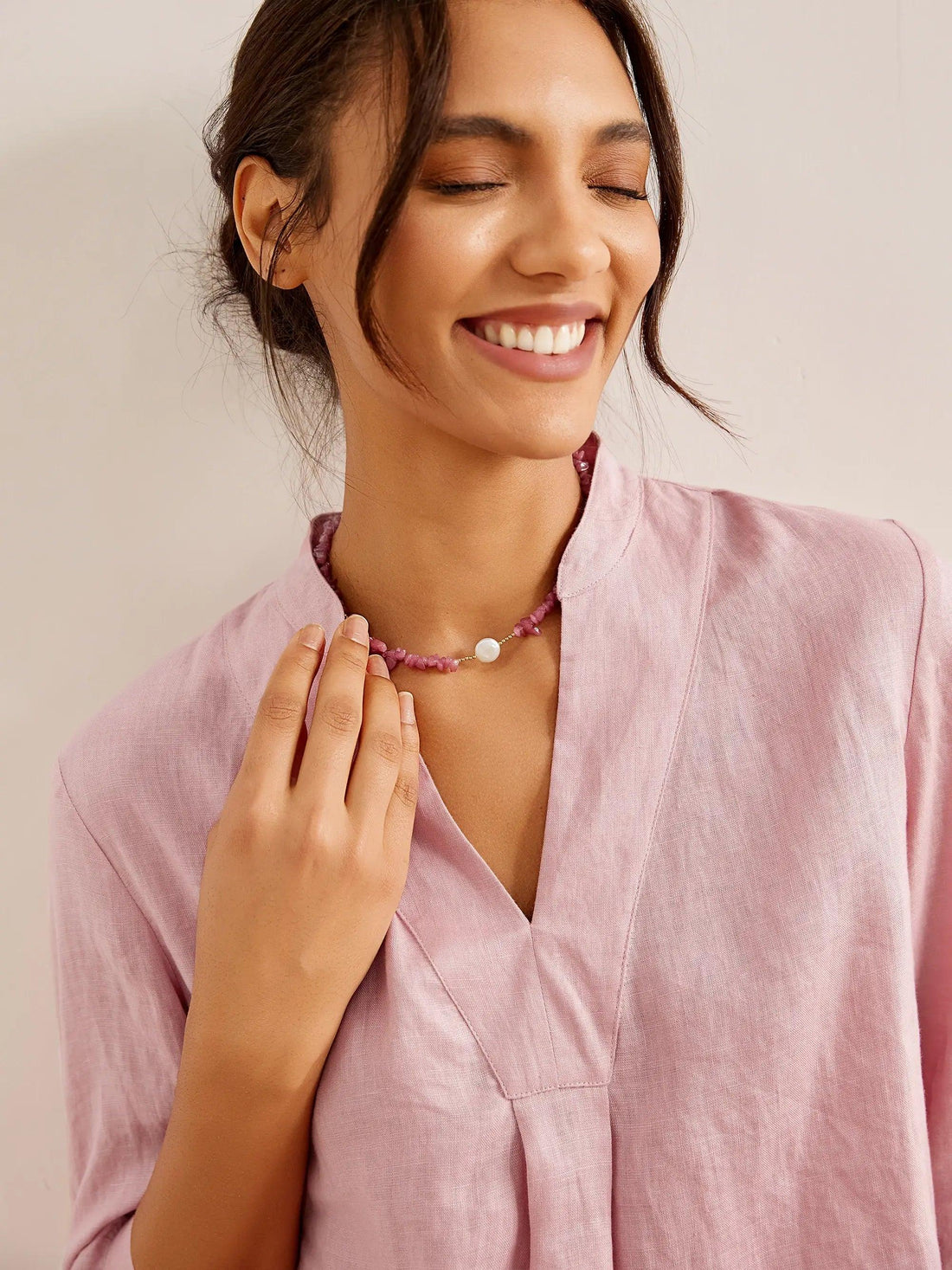 100% Linen Pleated A-Line Shirt