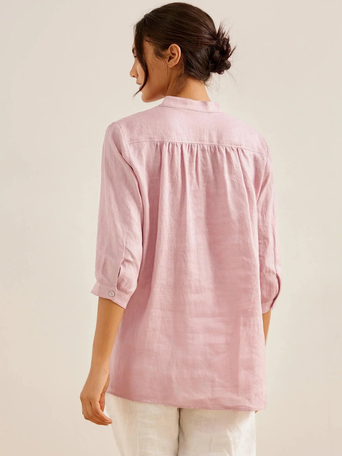 100% Linen Pleated A-Line Shirt