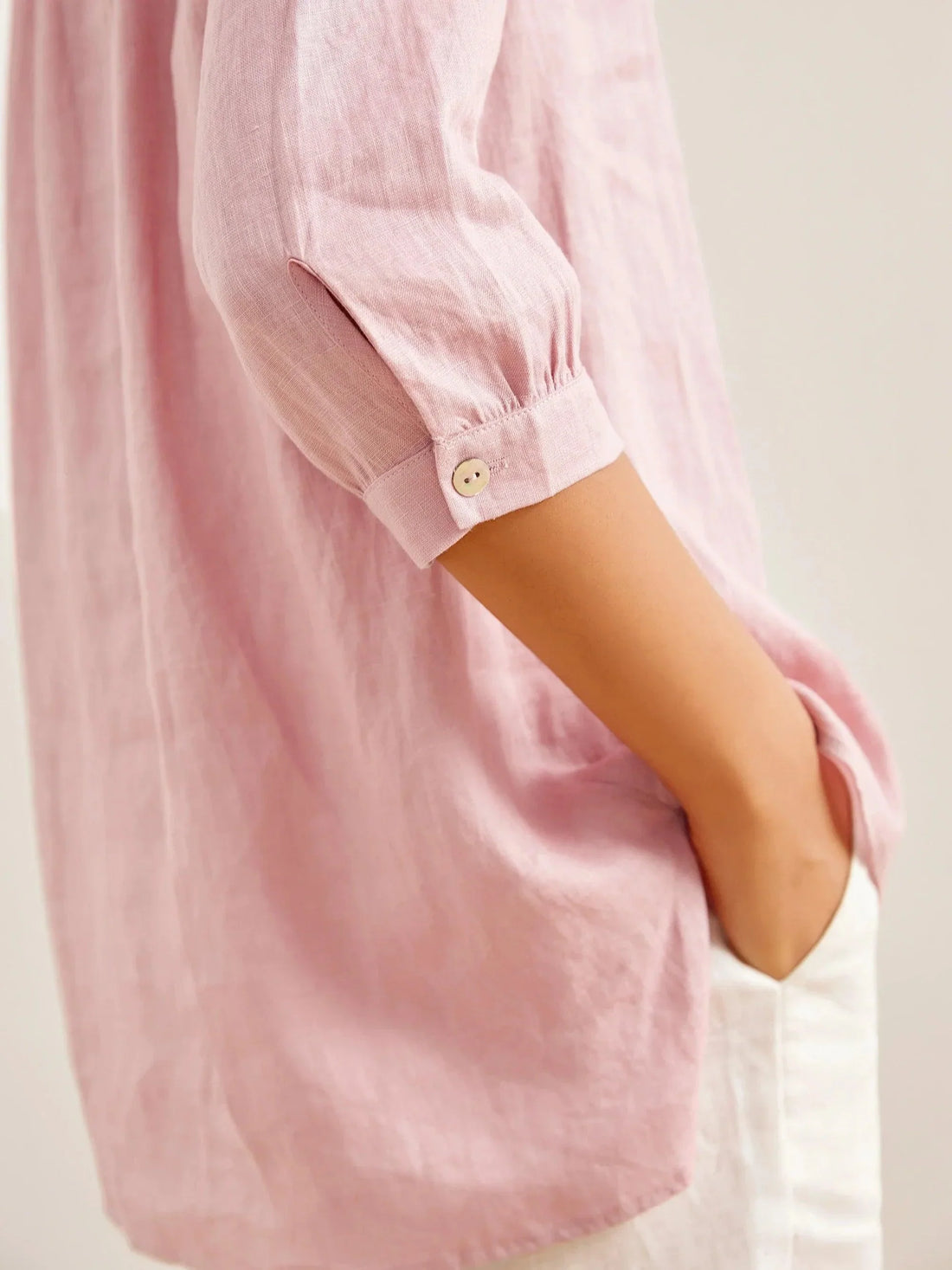 100% Linen Pleated A-Line Shirt