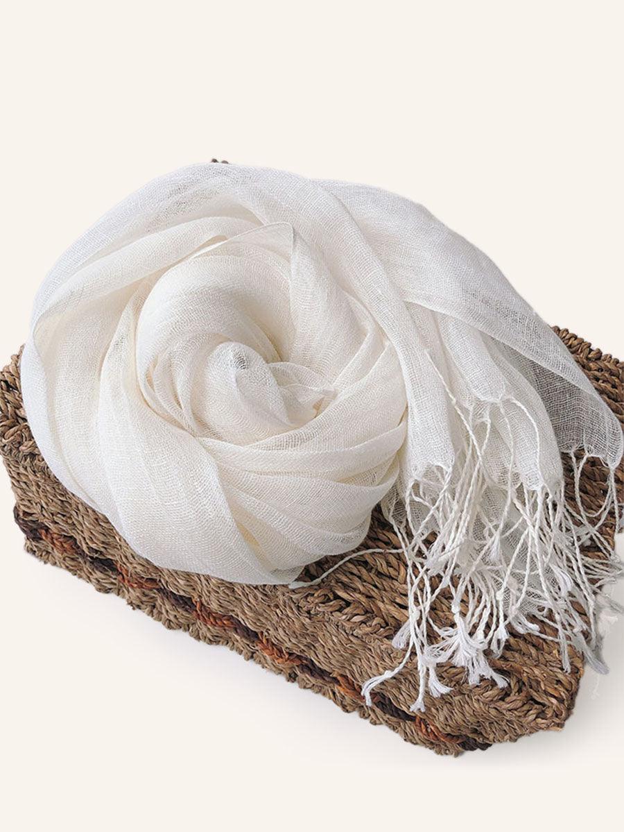 100% Linen Solid Colour Scarf, One Size