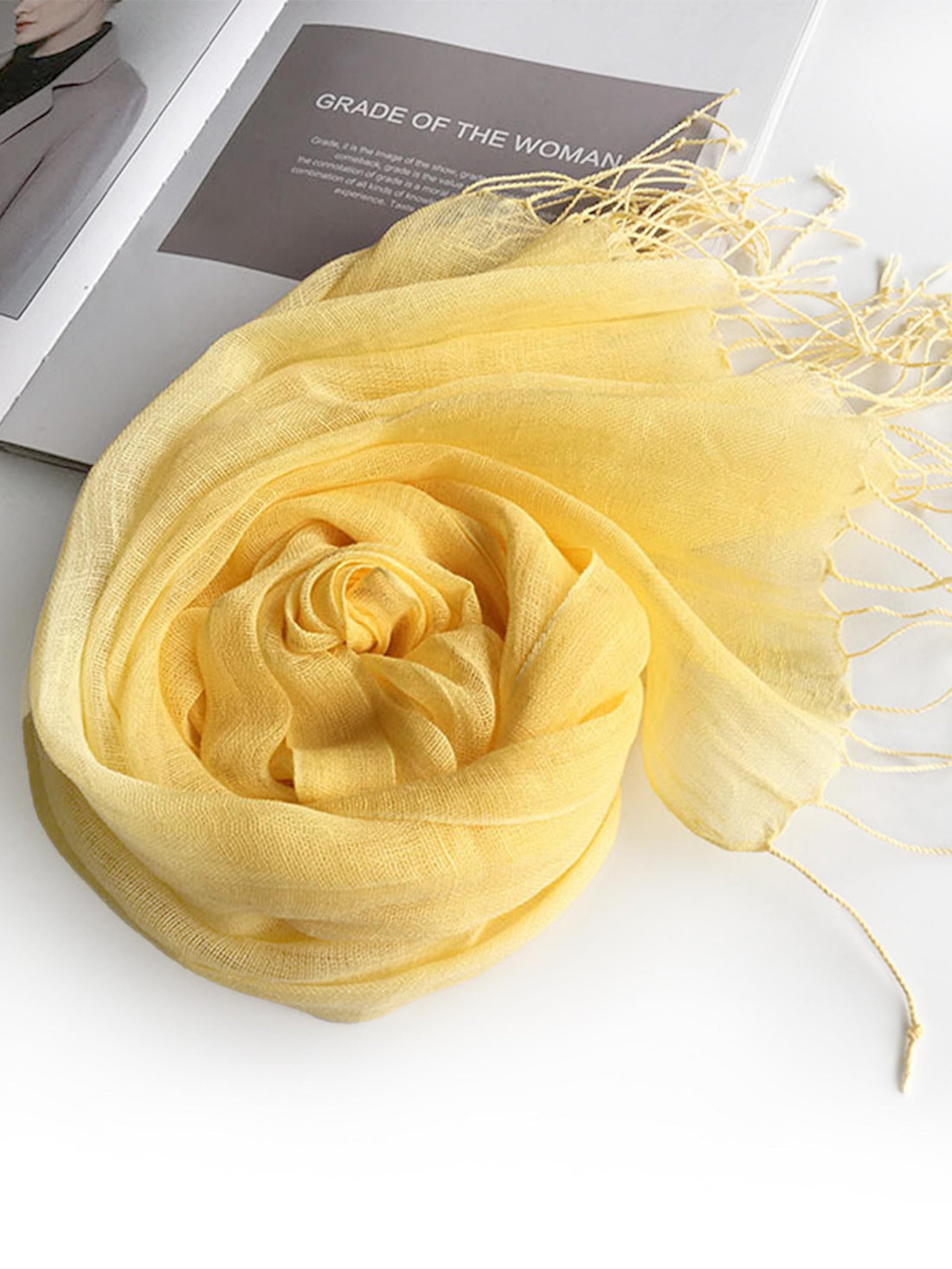 100% Linen Solid Colour Scarf, One Size