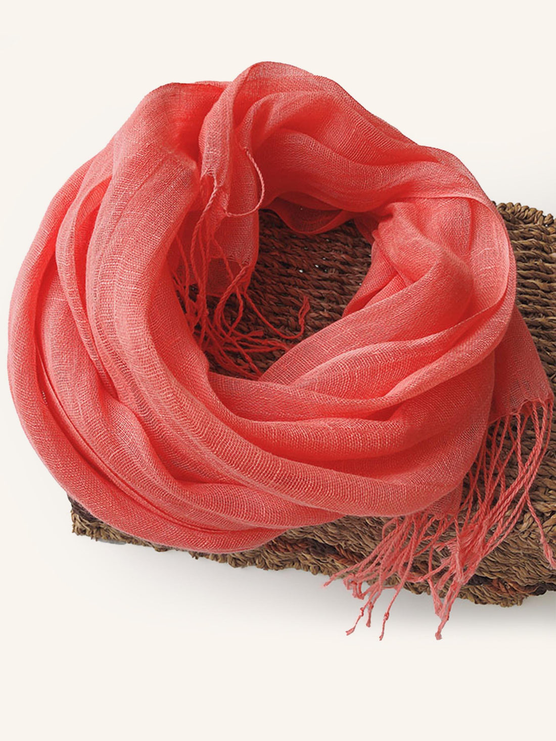 100% Linen Solid Colour Scarf, One Size