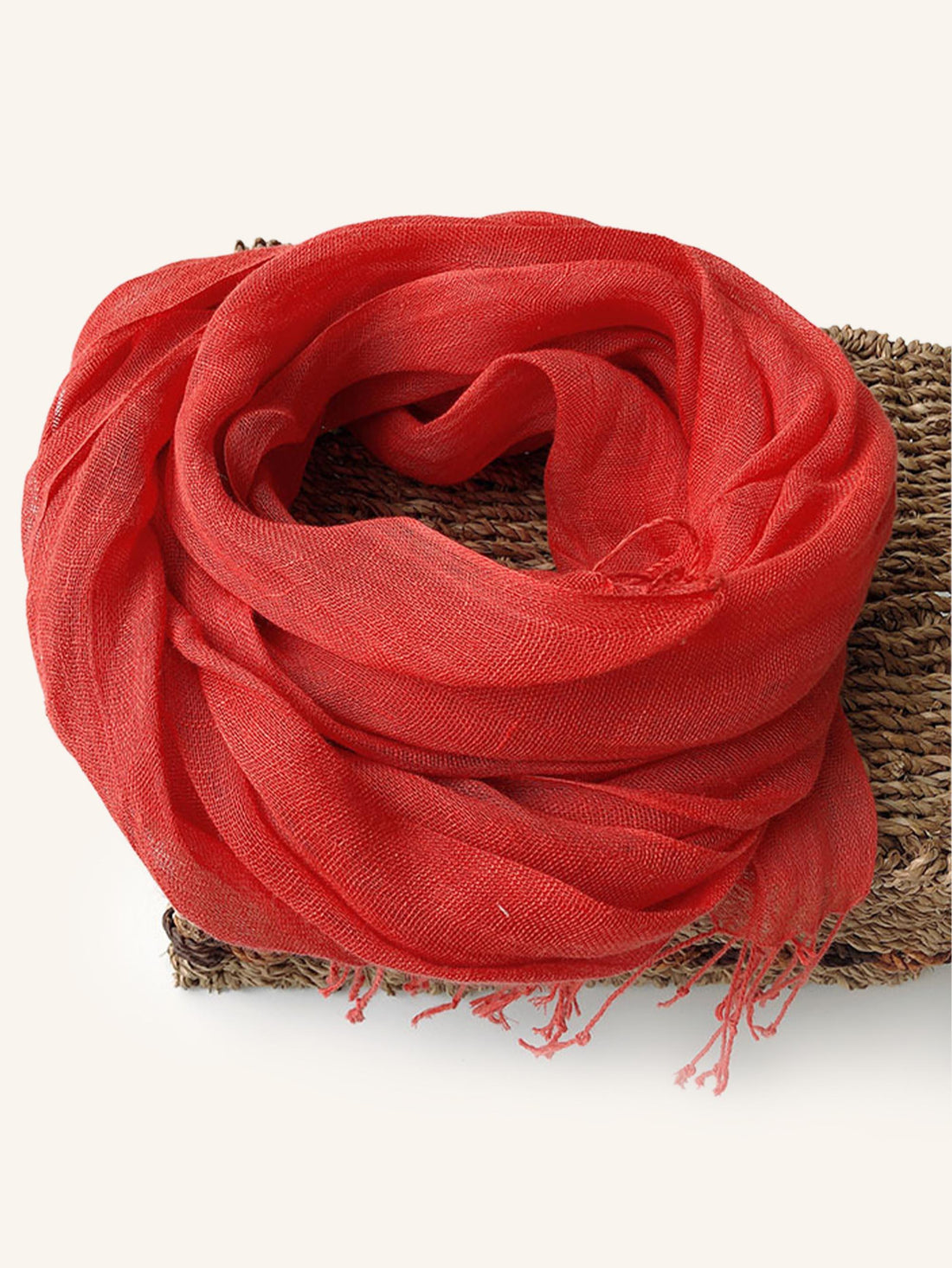 100% Linen Solid Colour Scarf, One Size