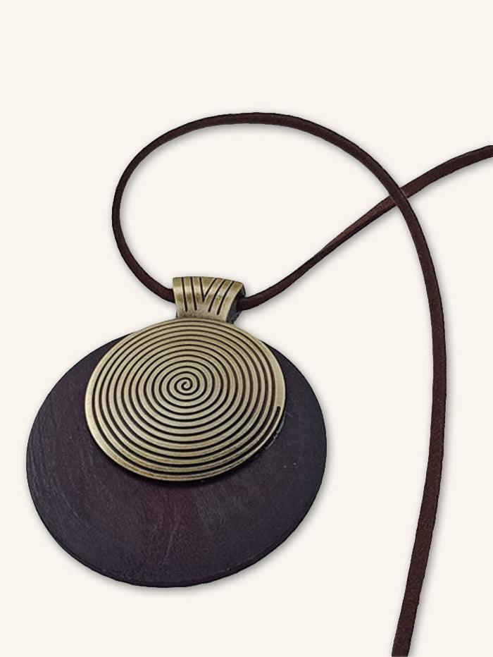 Wood Ring Long Necklace