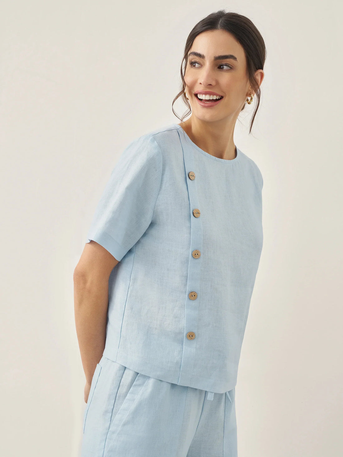 100% Linen Short Sleeve Pant Set