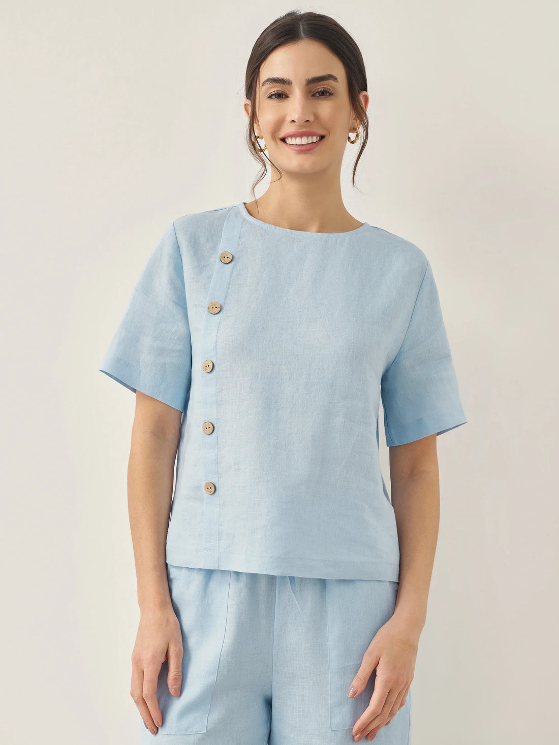 100% Linen Short Sleeve Pant Set