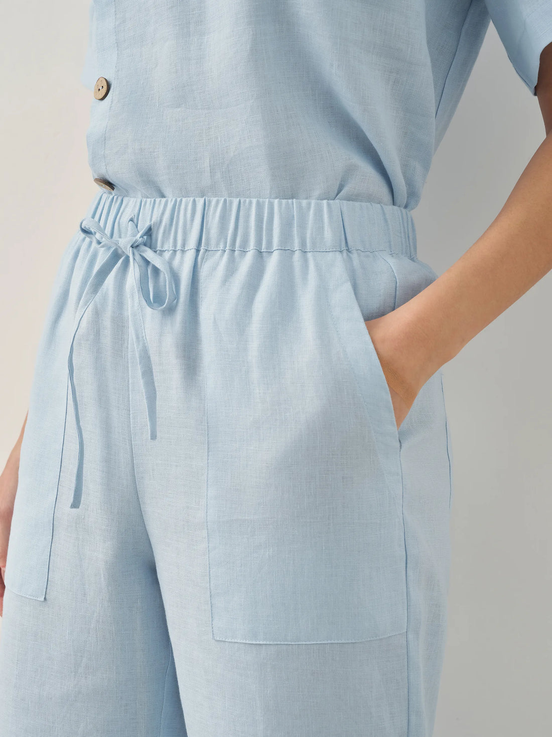 100% Linen Short Sleeve Pant Set