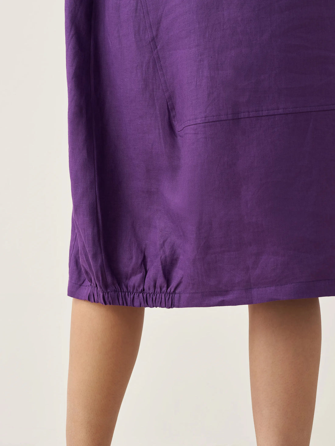 100% Linen Boat Neck Midi Dress