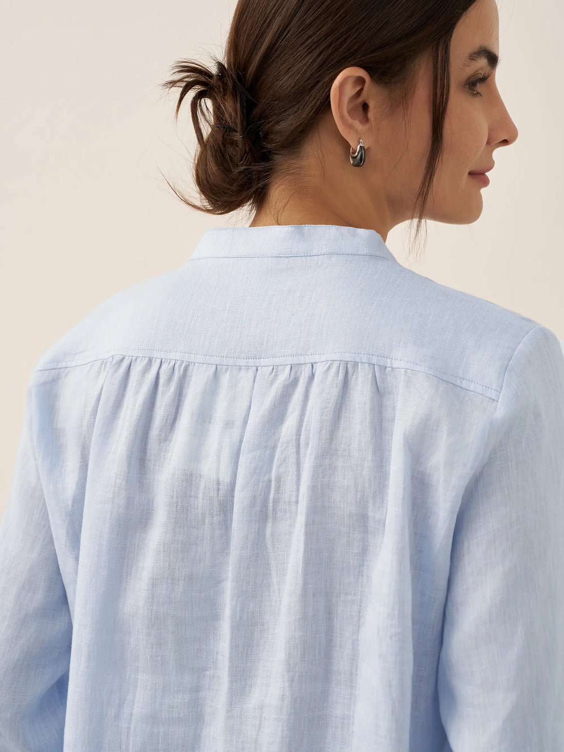 100% Linen Pleated A-Line Shirt