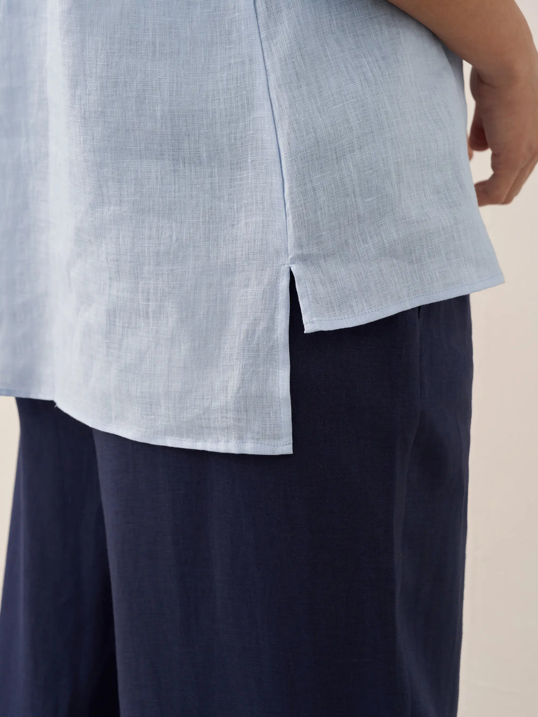 100% Linen Pleated A-Line Shirt
