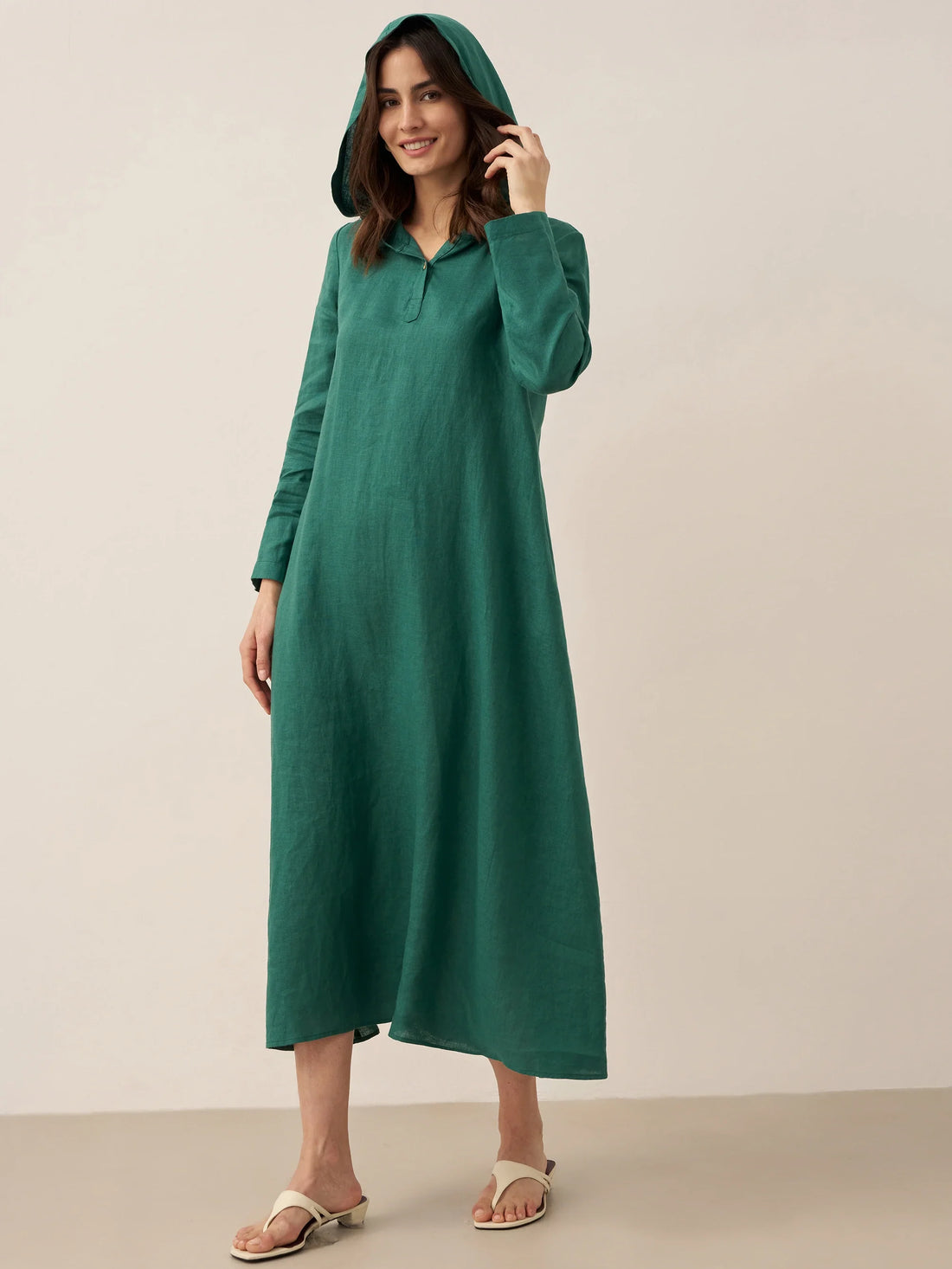 100% Linen Relaxed Maxi Dress