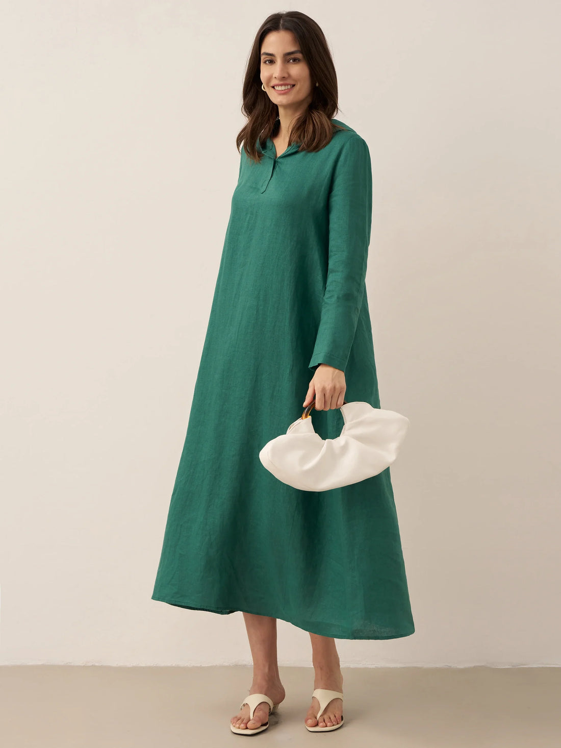 100% Linen Relaxed Maxi Dress