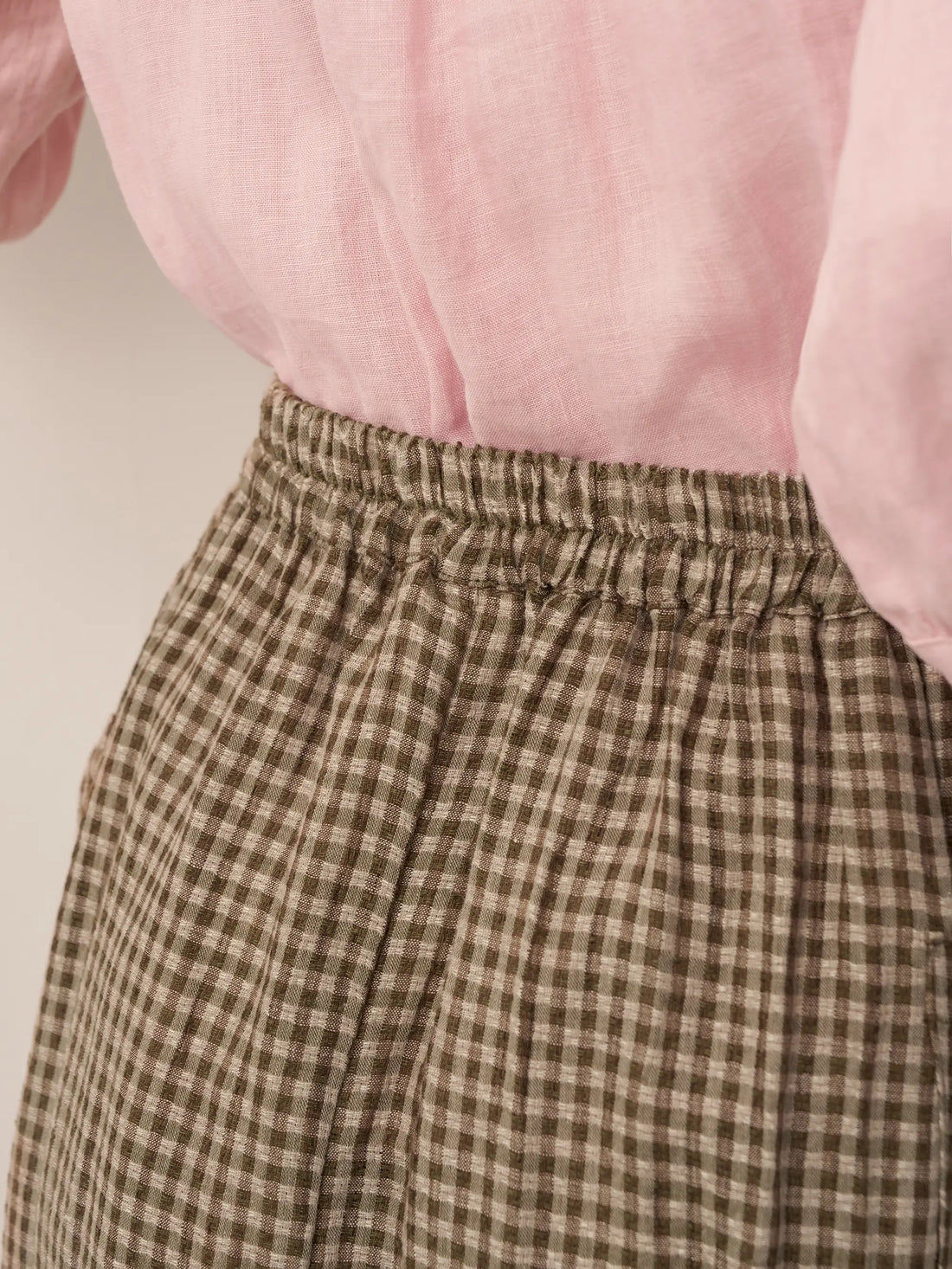 75% Linen A-Line Midi Skirt with Patch Pockets