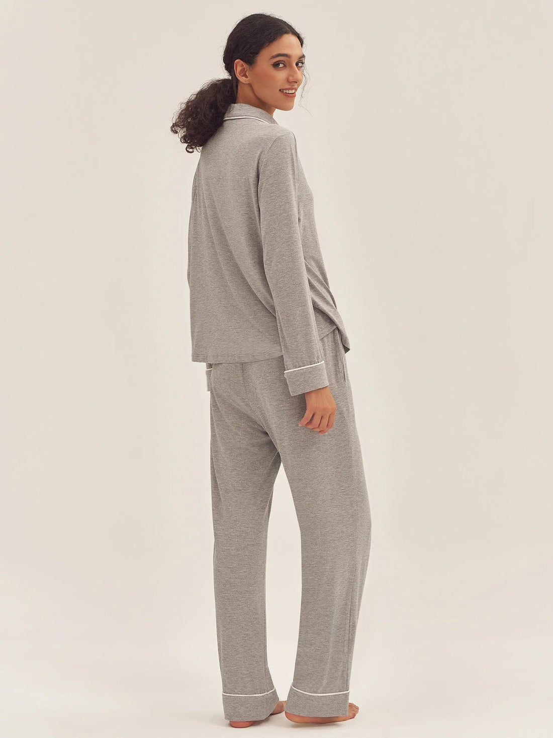 Bamboo Shirt Collar Pajama Set