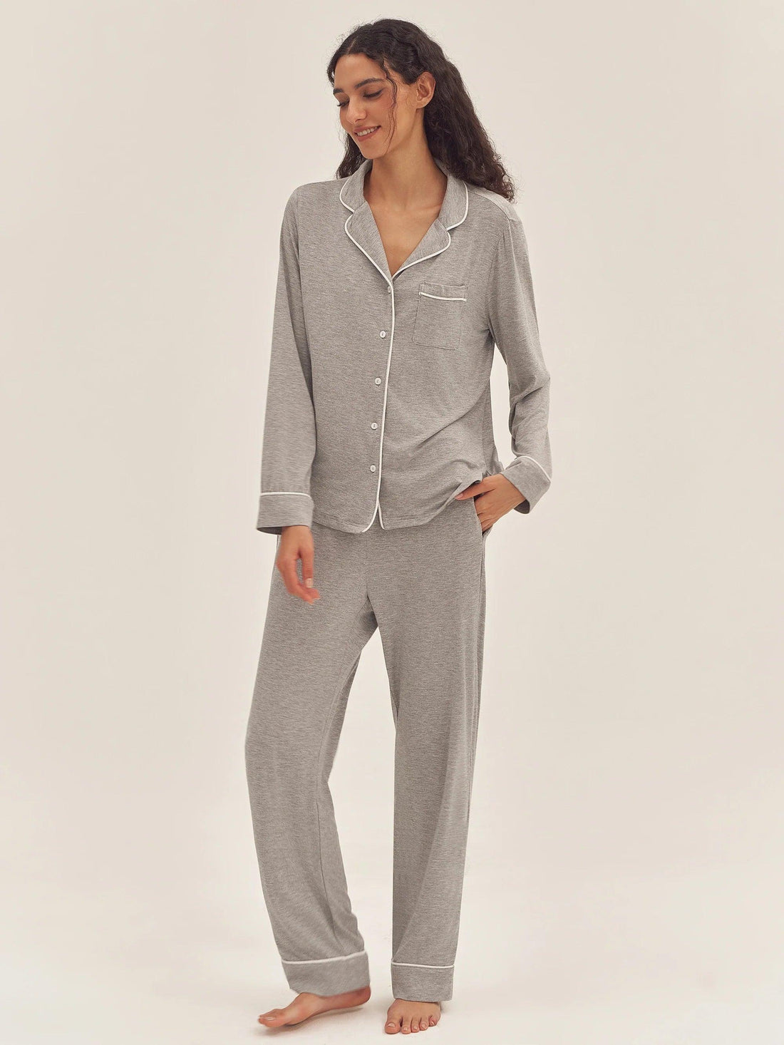 Bamboo Shirt Collar Pajama Set
