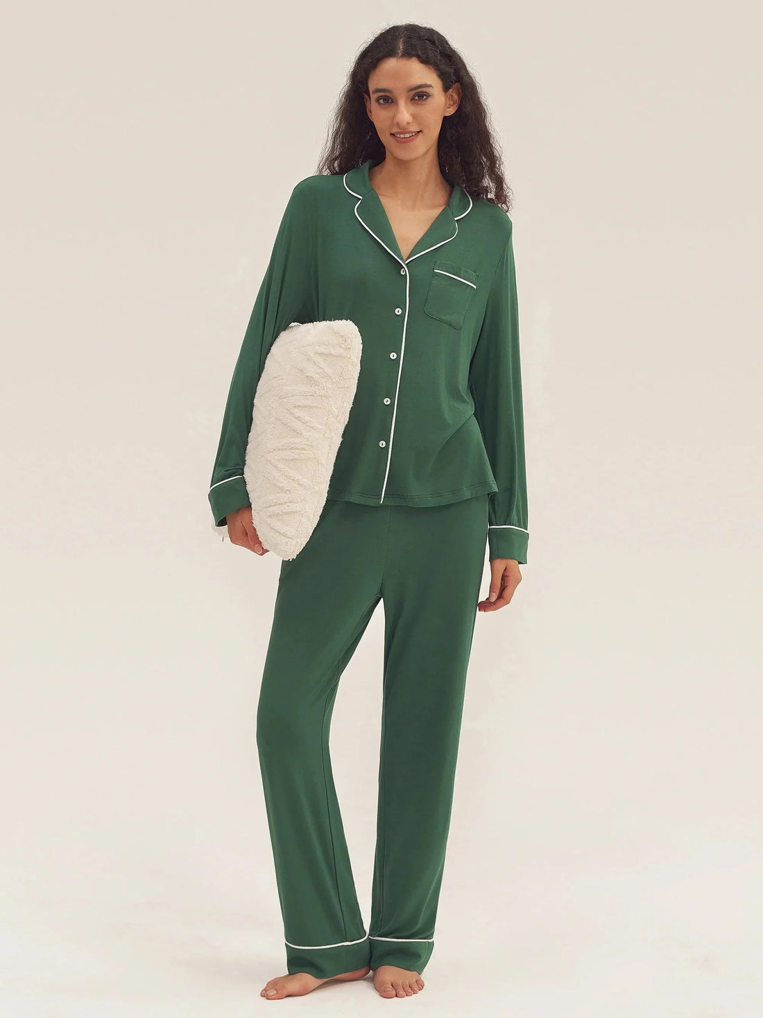 Bamboo Shirt Collar Pajama Set