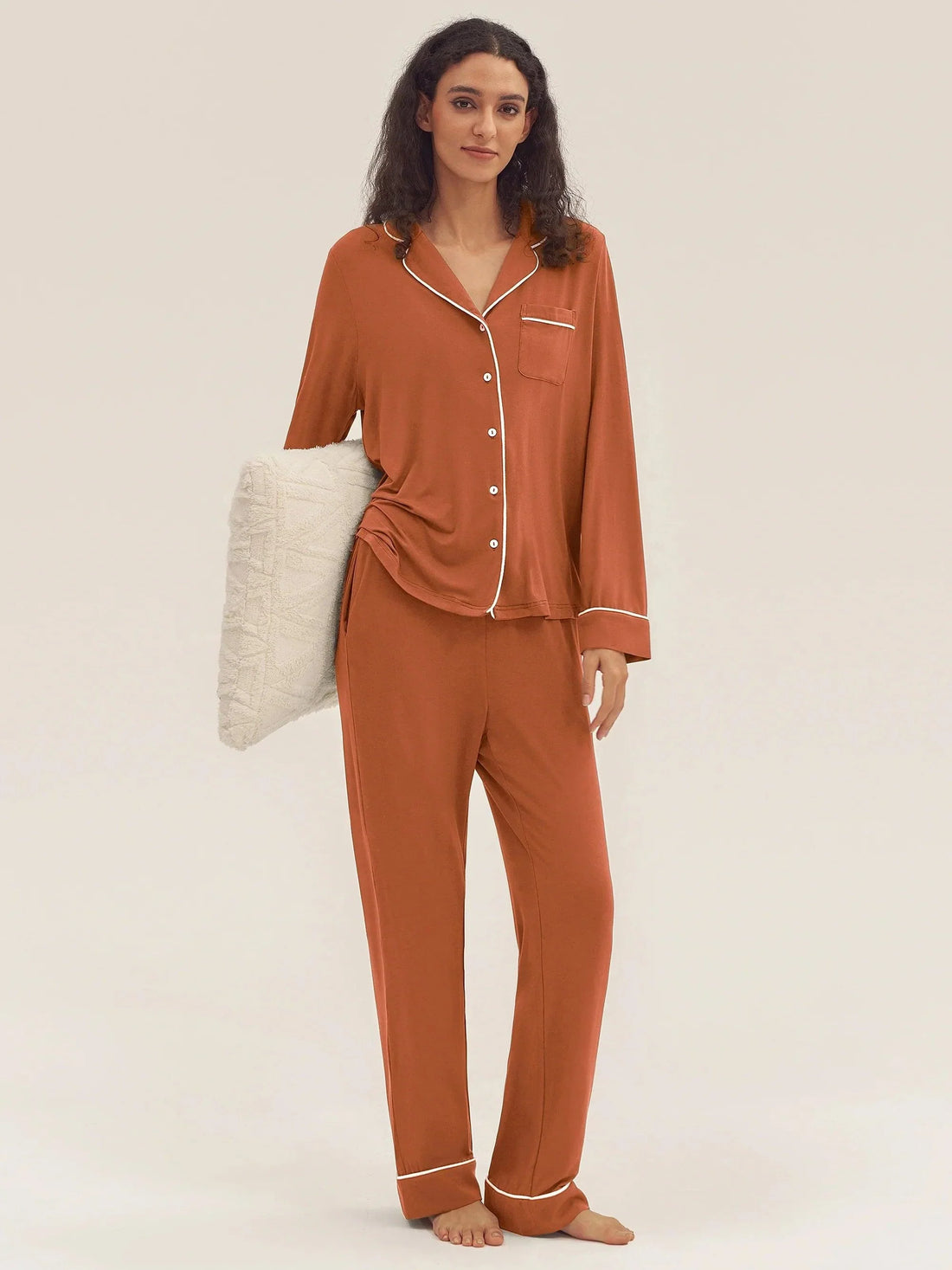 Bamboo Shirt Collar Pajama Set