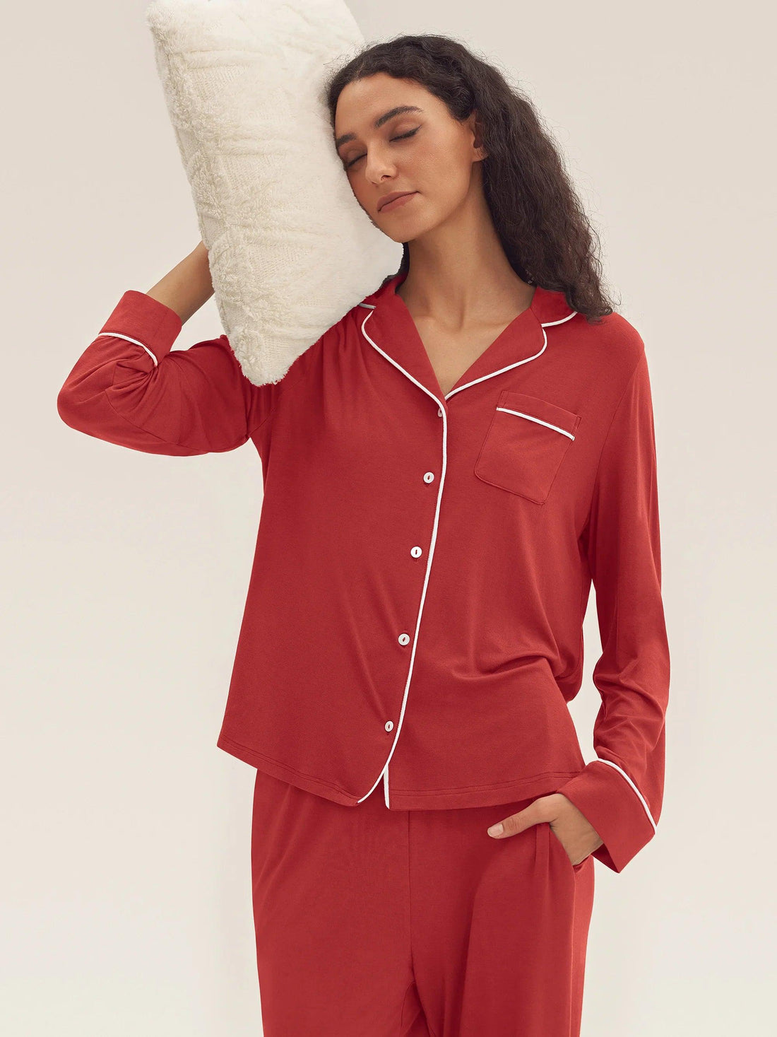 Bamboo Shirt Collar Pajama Set