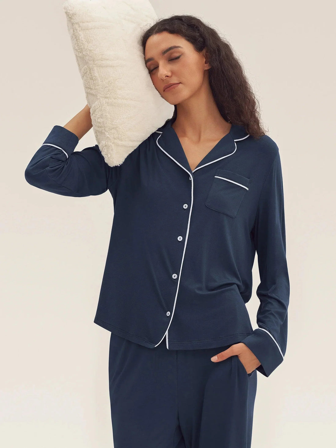 Bamboo Shirt Collar Pajama Set