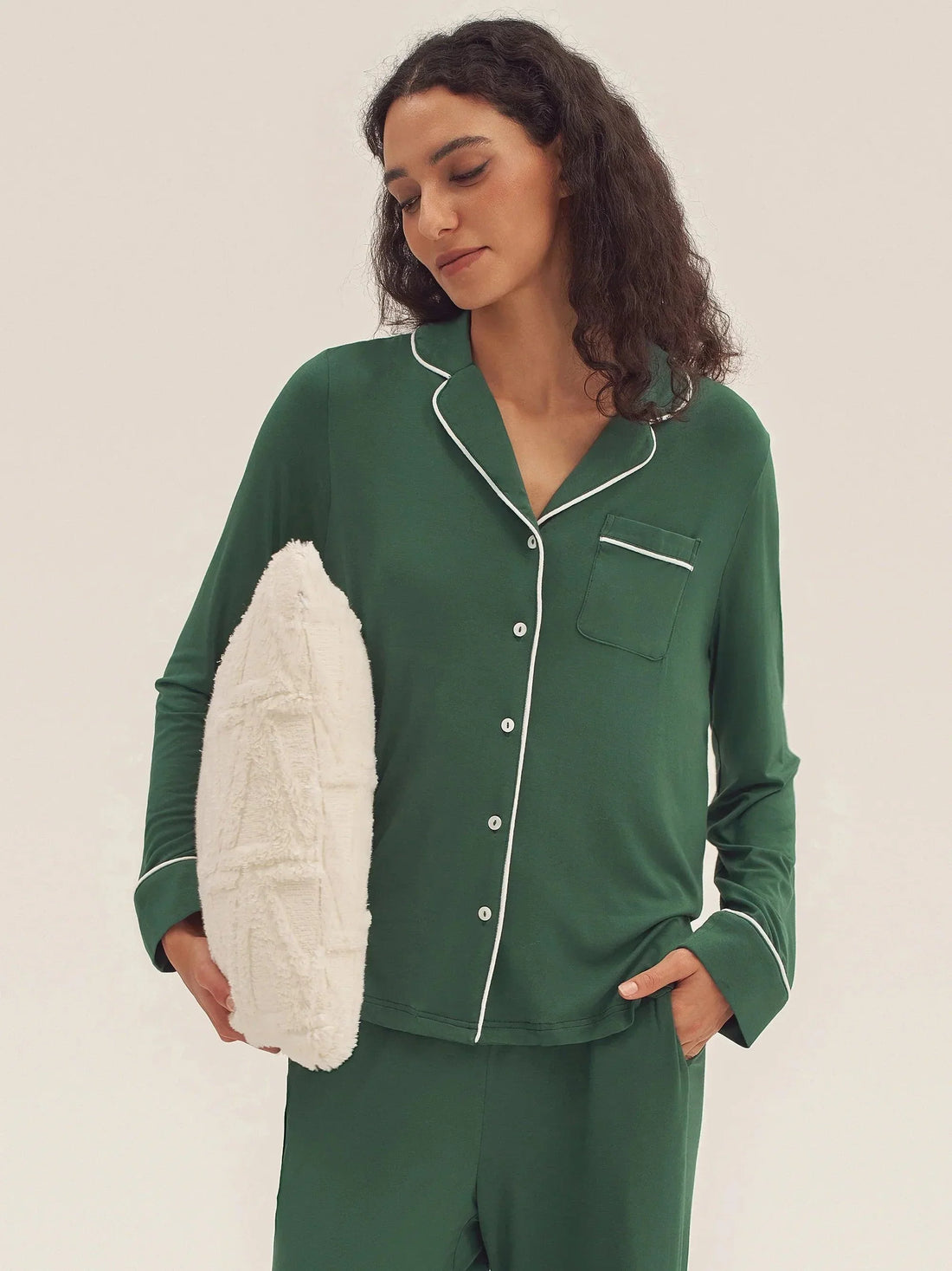 Bamboo Shirt Collar Pajama Set
