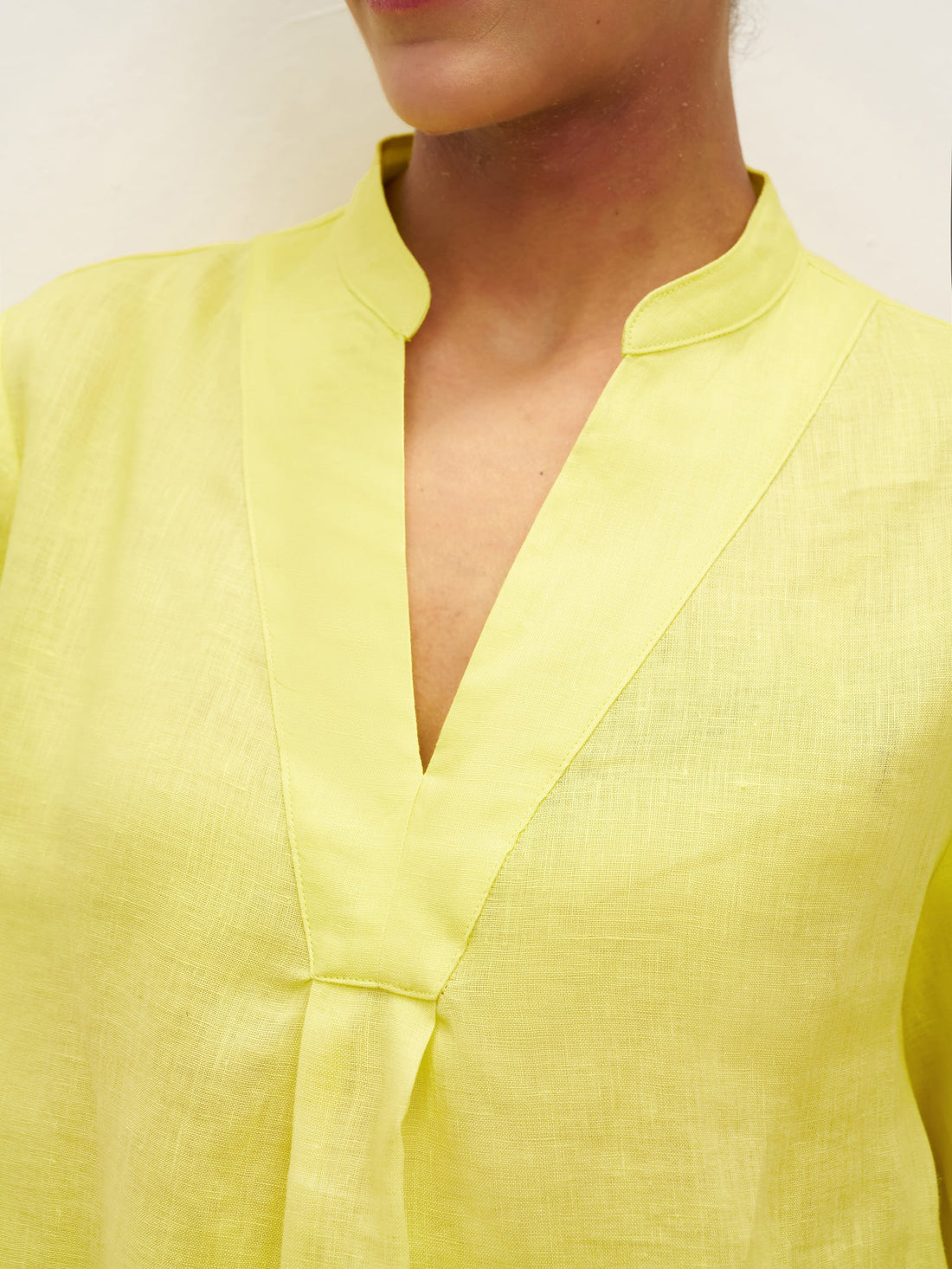100% Linen Pleated A-Line Shirt