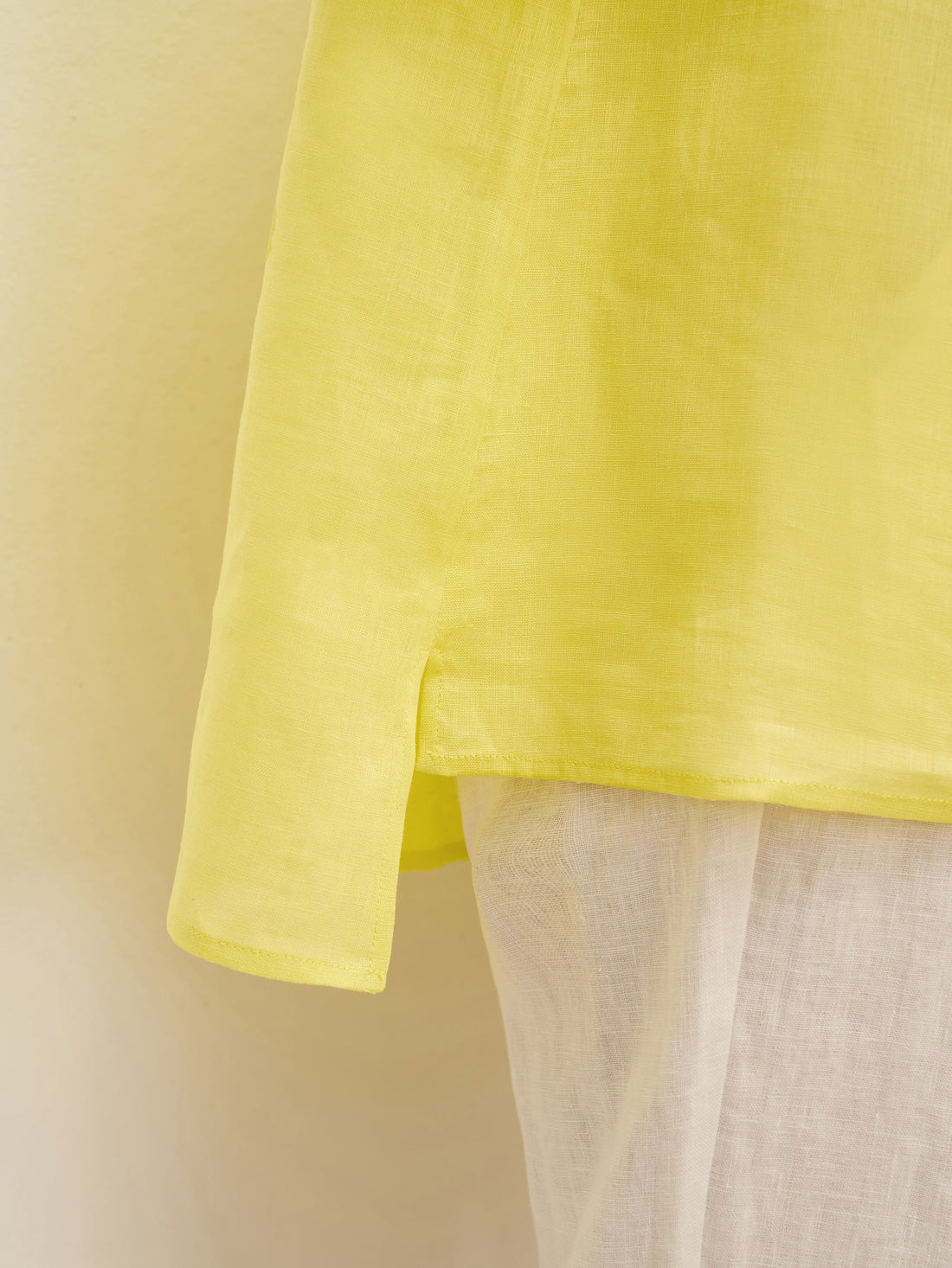 100% Linen Pleated A-Line Shirt