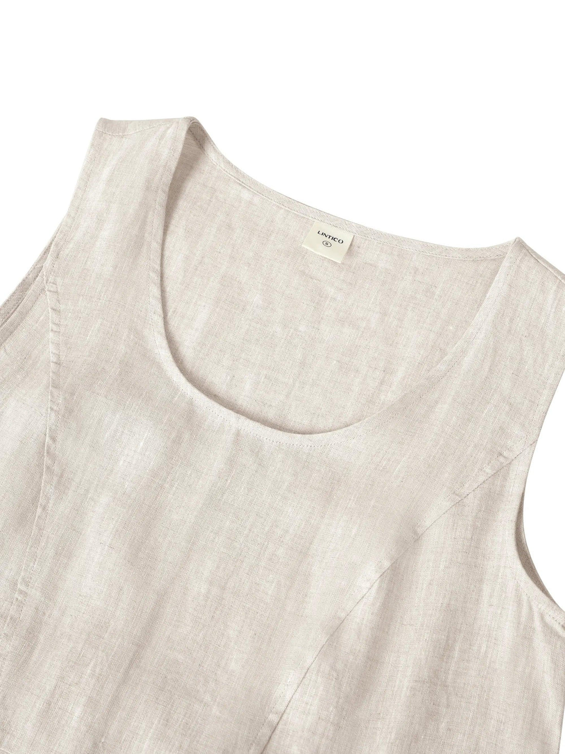 100% Linen A-Line Patch Pocket Midi Dress