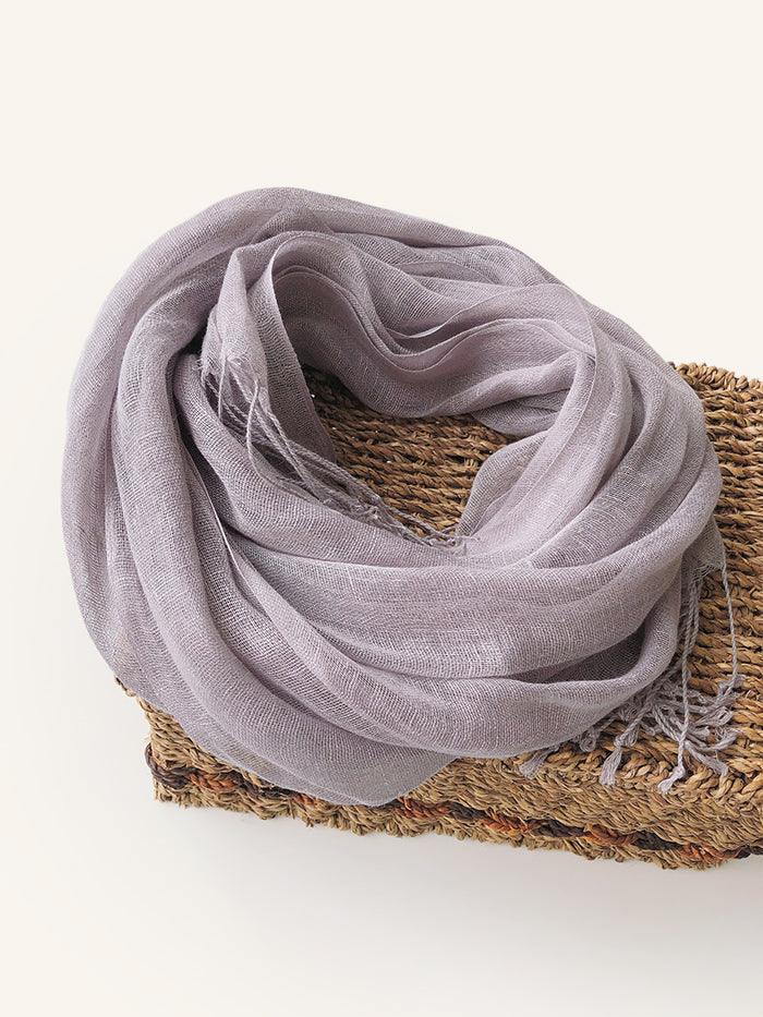 100% Linen Solid Colour Scarf, One Size