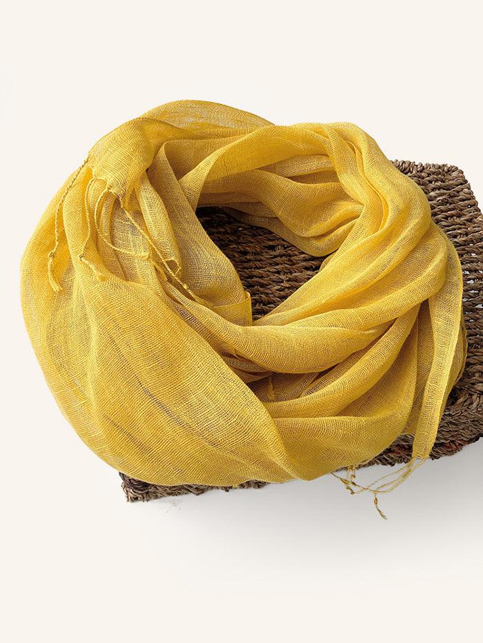 100% Linen Solid Colour Scarf, One Size