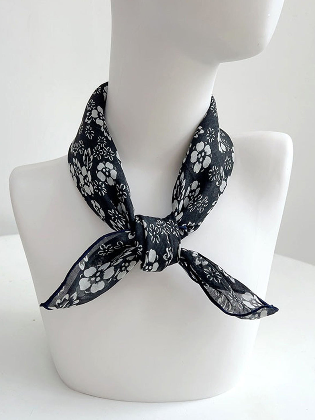 Ramie Printed Handkerchief Scarf