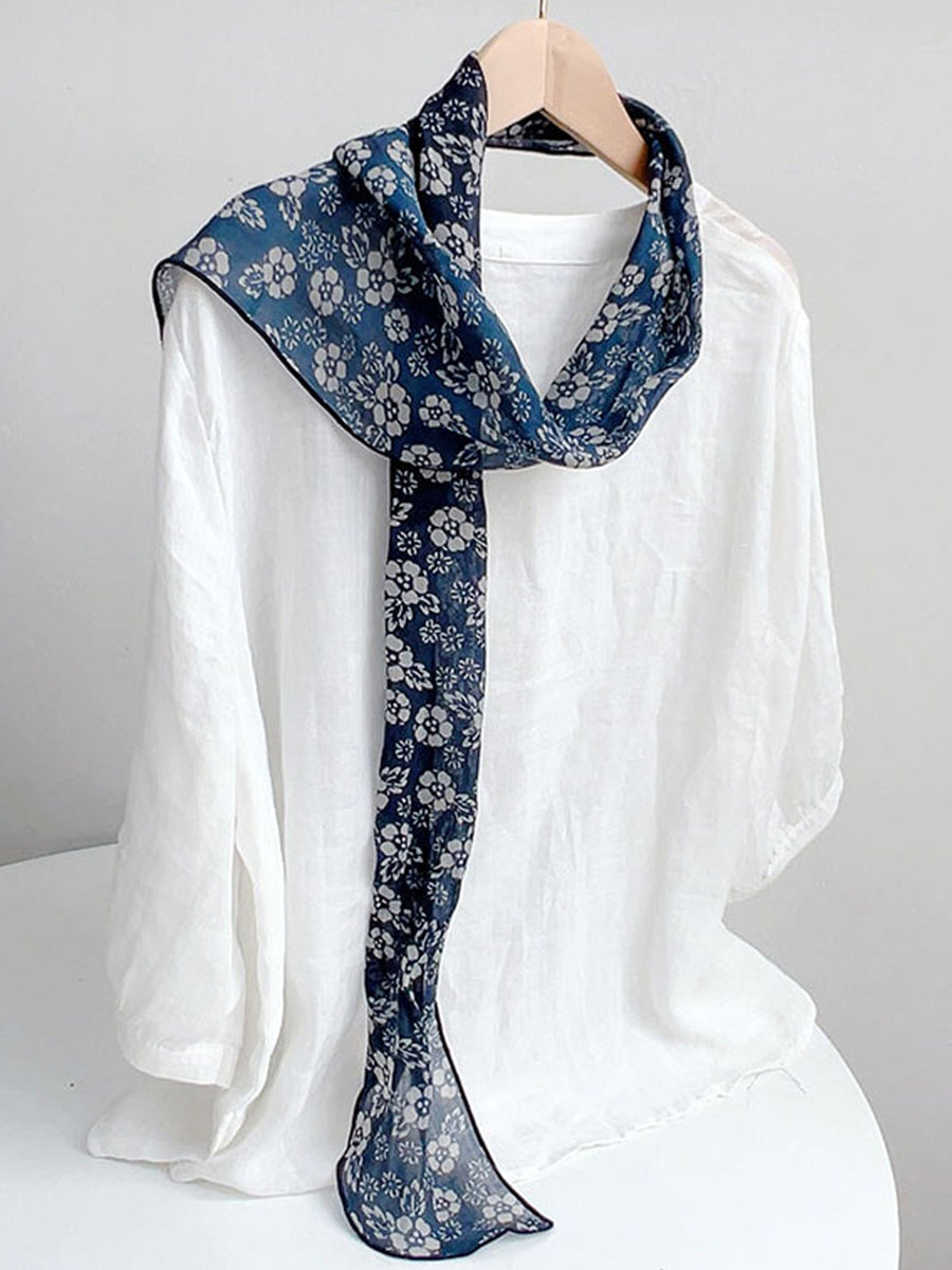 Ramie Printed Handkerchief Scarf