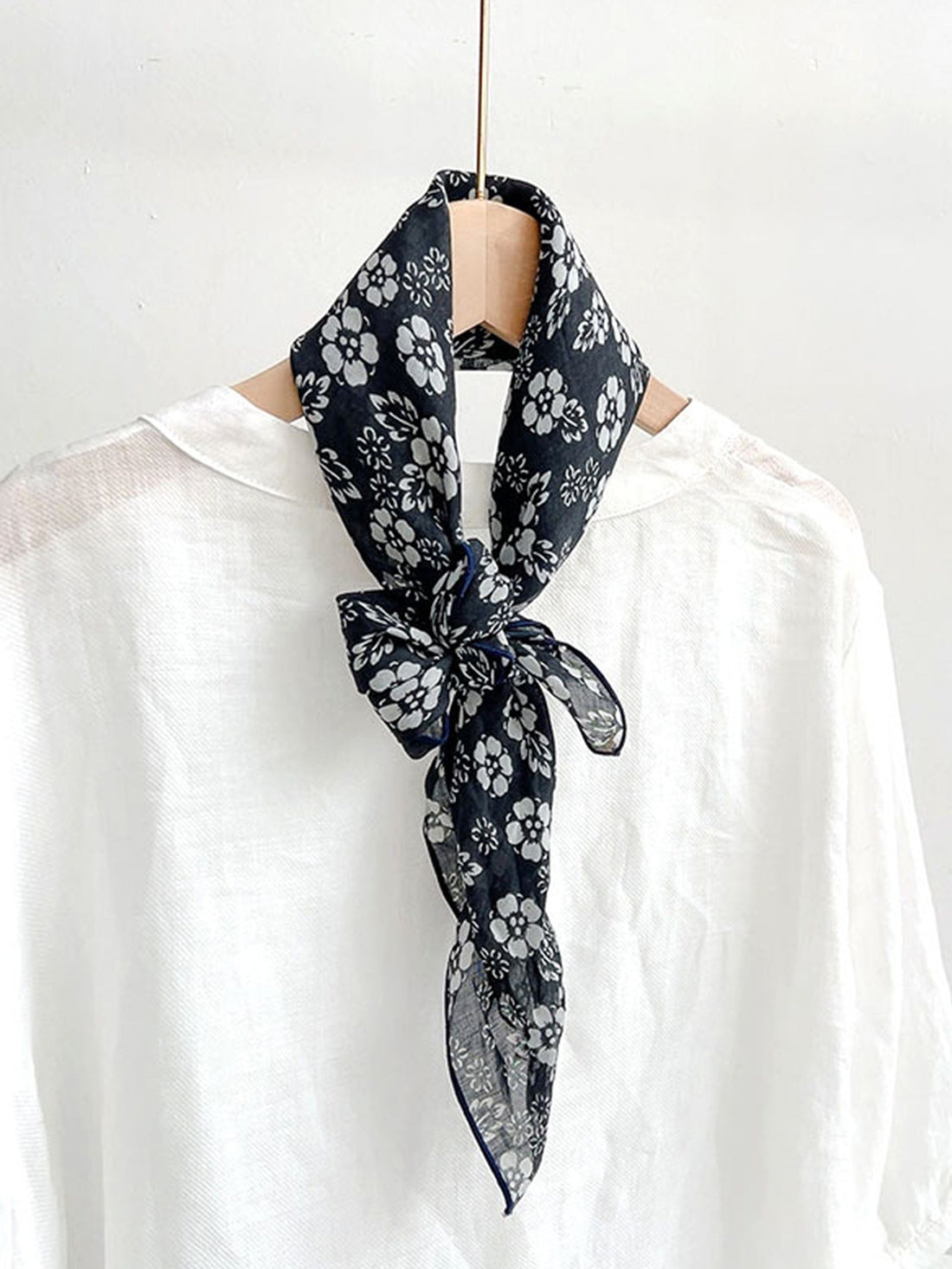Ramie Printed Handkerchief Scarf