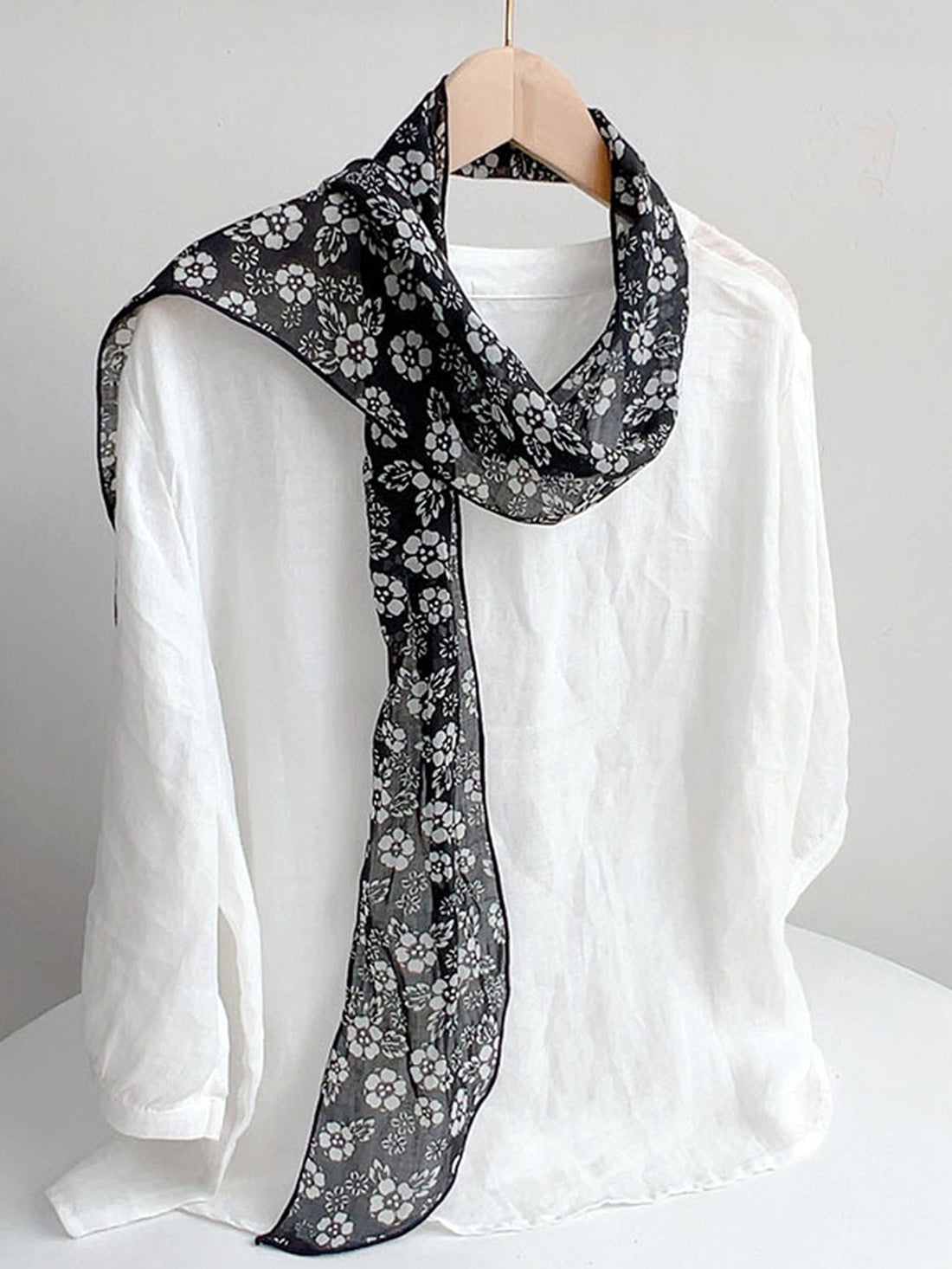 Ramie Printed Handkerchief Scarf