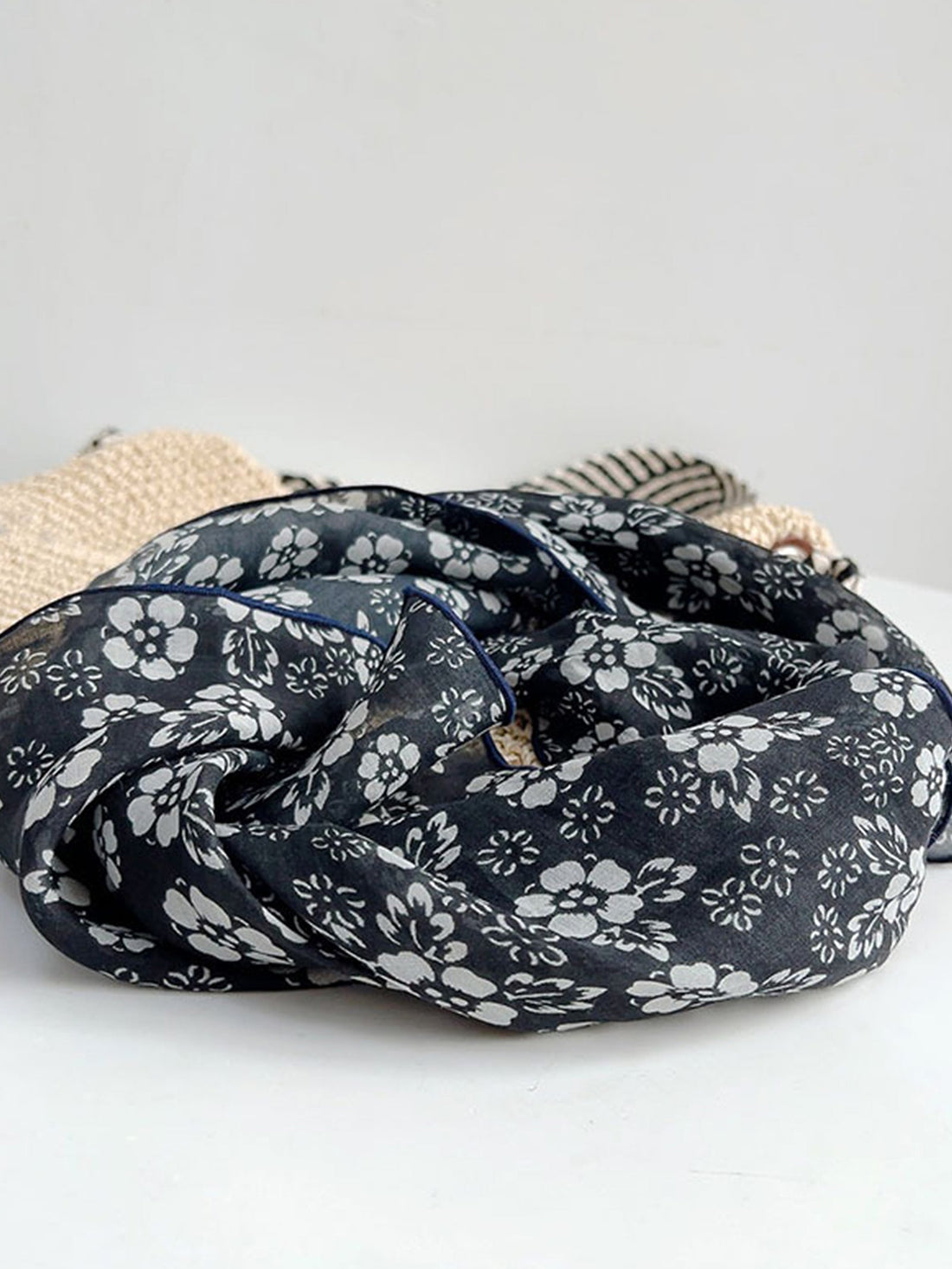 Ramie Printed Handkerchief Scarf