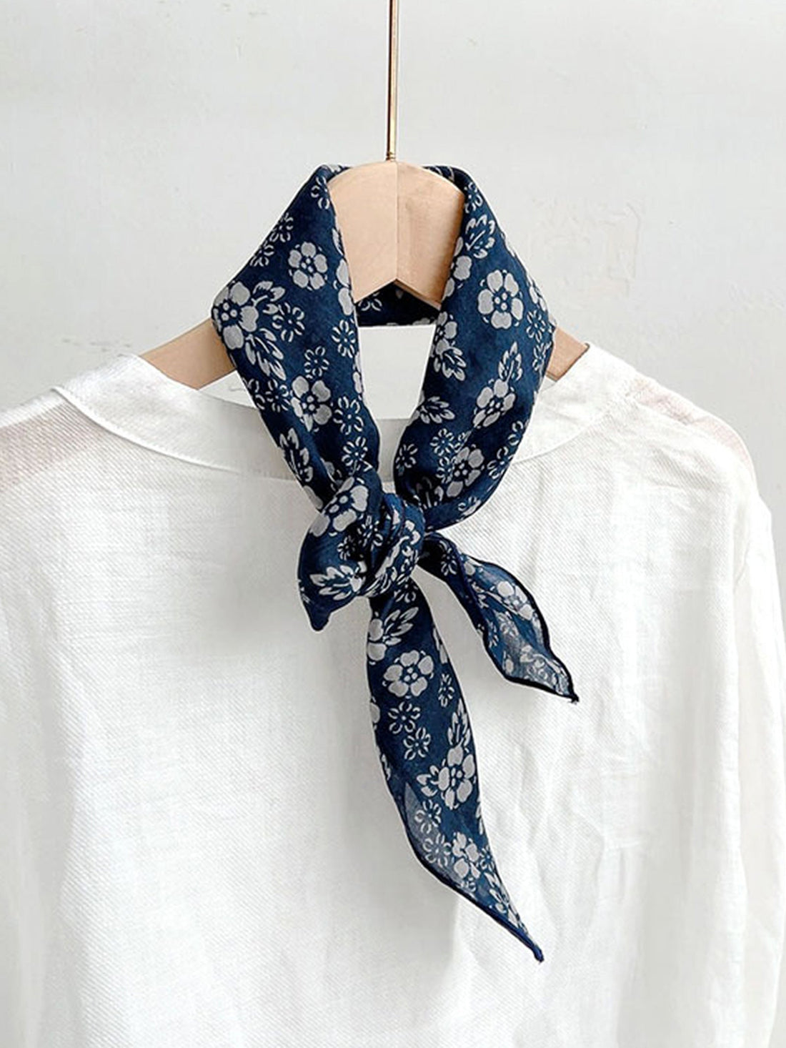 Ramie Printed Handkerchief Scarf