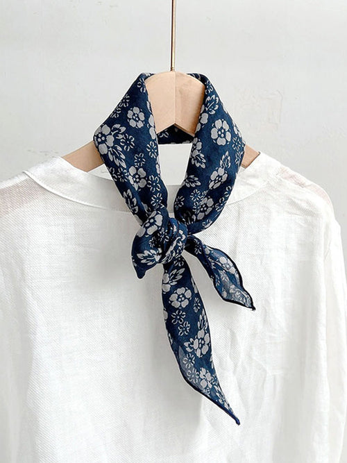 Ramie Printed Handkerchief Scarf